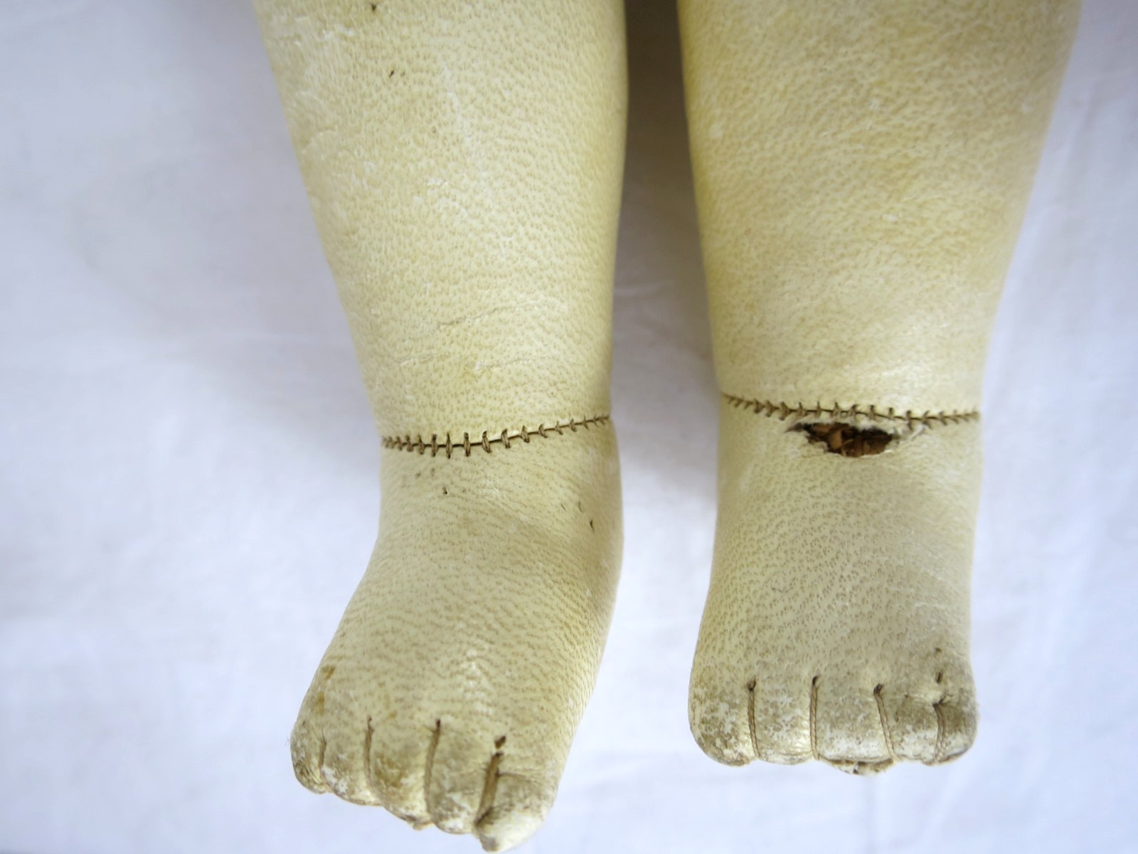 Antique Simon Halbig Bisque Head Leather Body German Doll Needs Repair