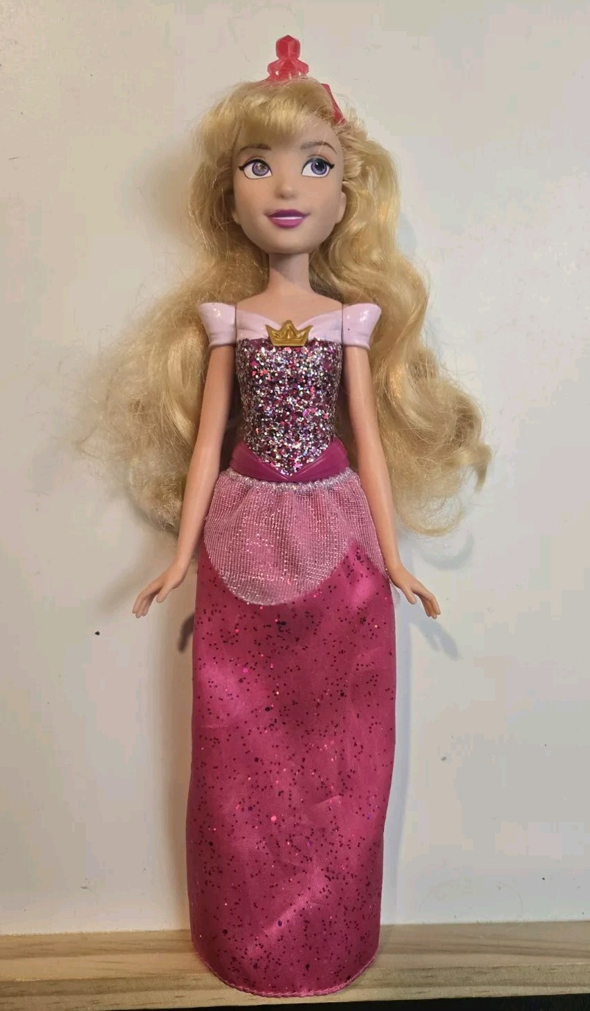 Disney Princess Aurora Sleeping Beauty Barbie Doll Sparkle Glitter EUC C203