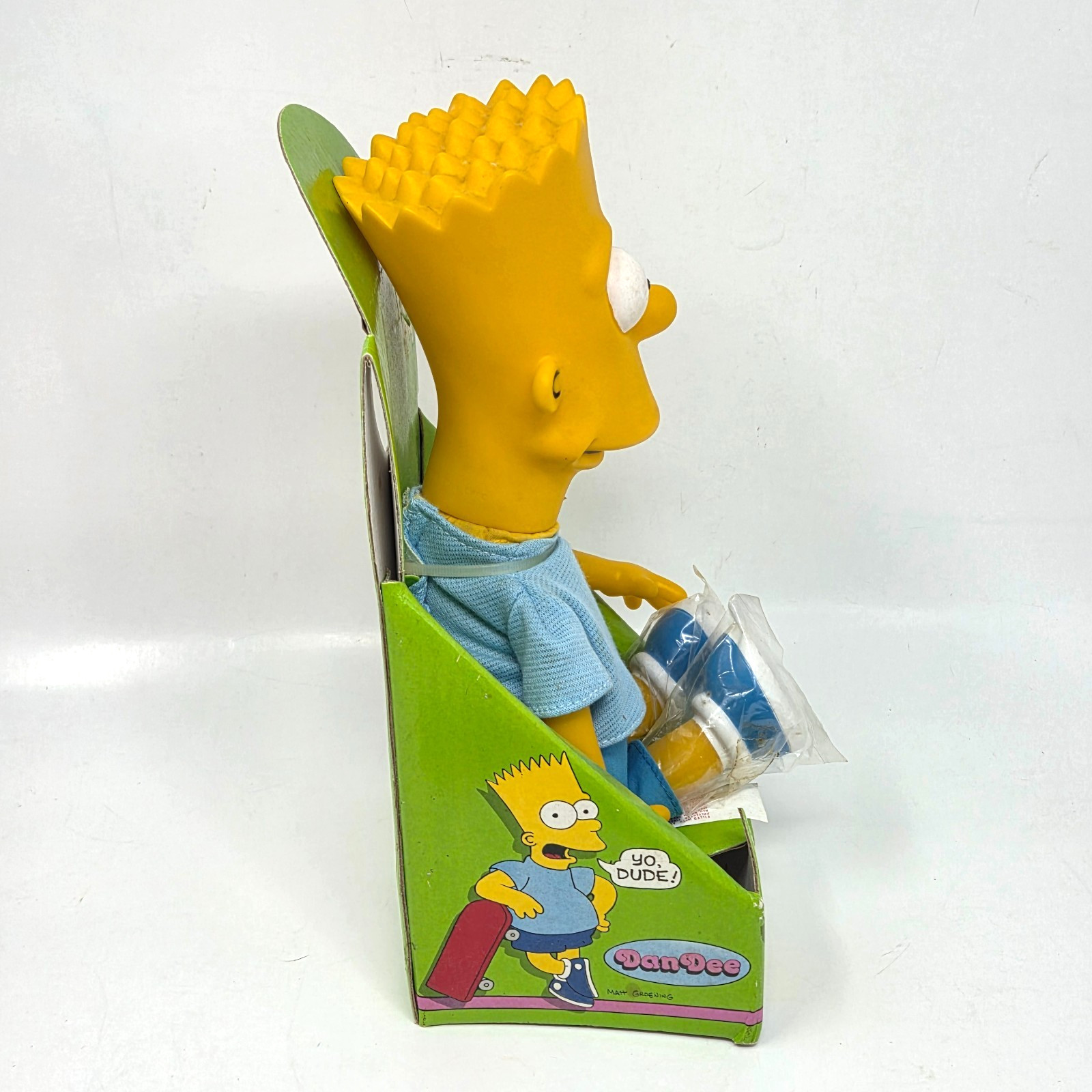VINTAGE 1990 DAN DEE BART SIMPSON STUFFED ANIMAL PLUSH DOLL VINYL HEAD IN BOX