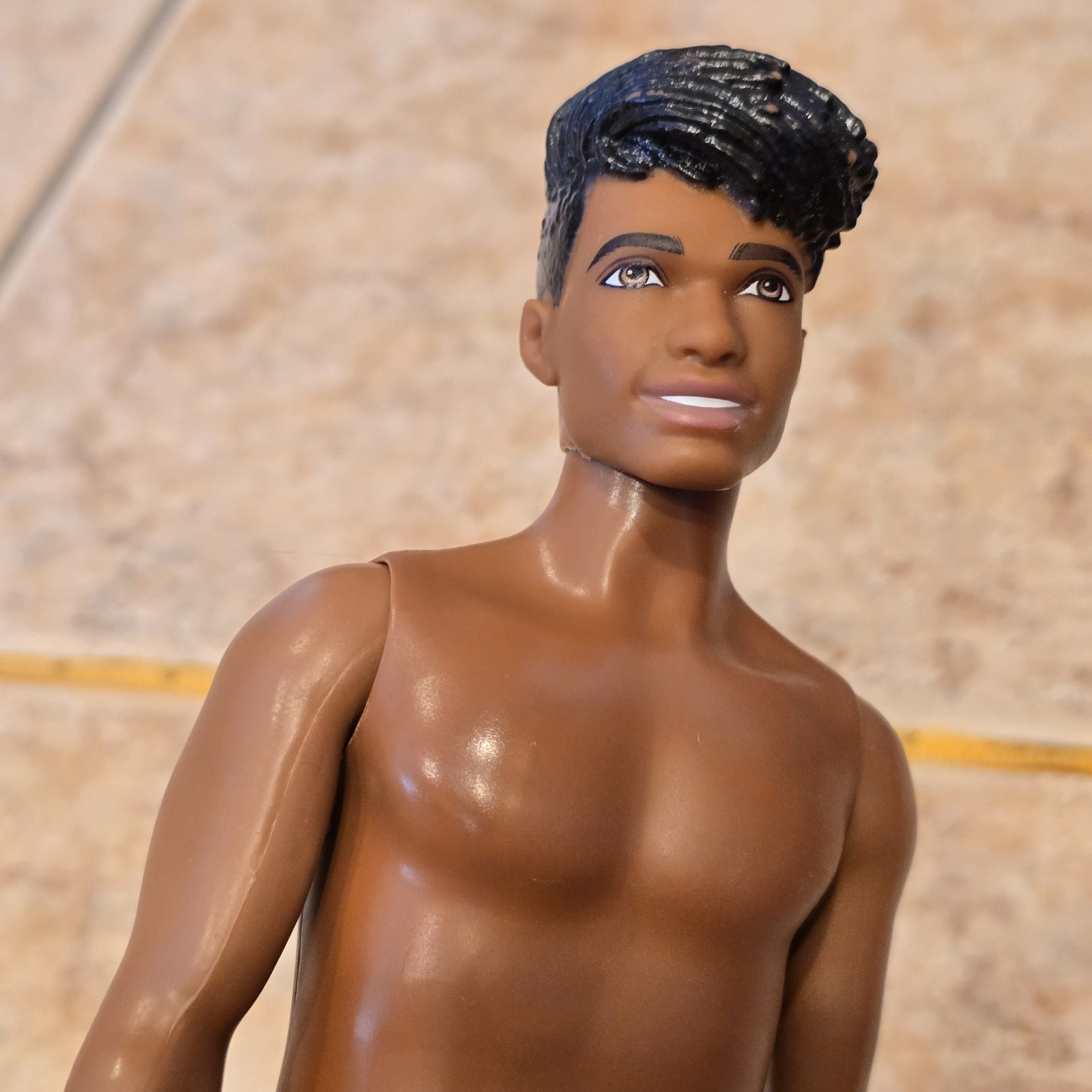 Barbie Fashionistas 114 Muscular African American Dark Skin KEN Doll FXL61 Nude