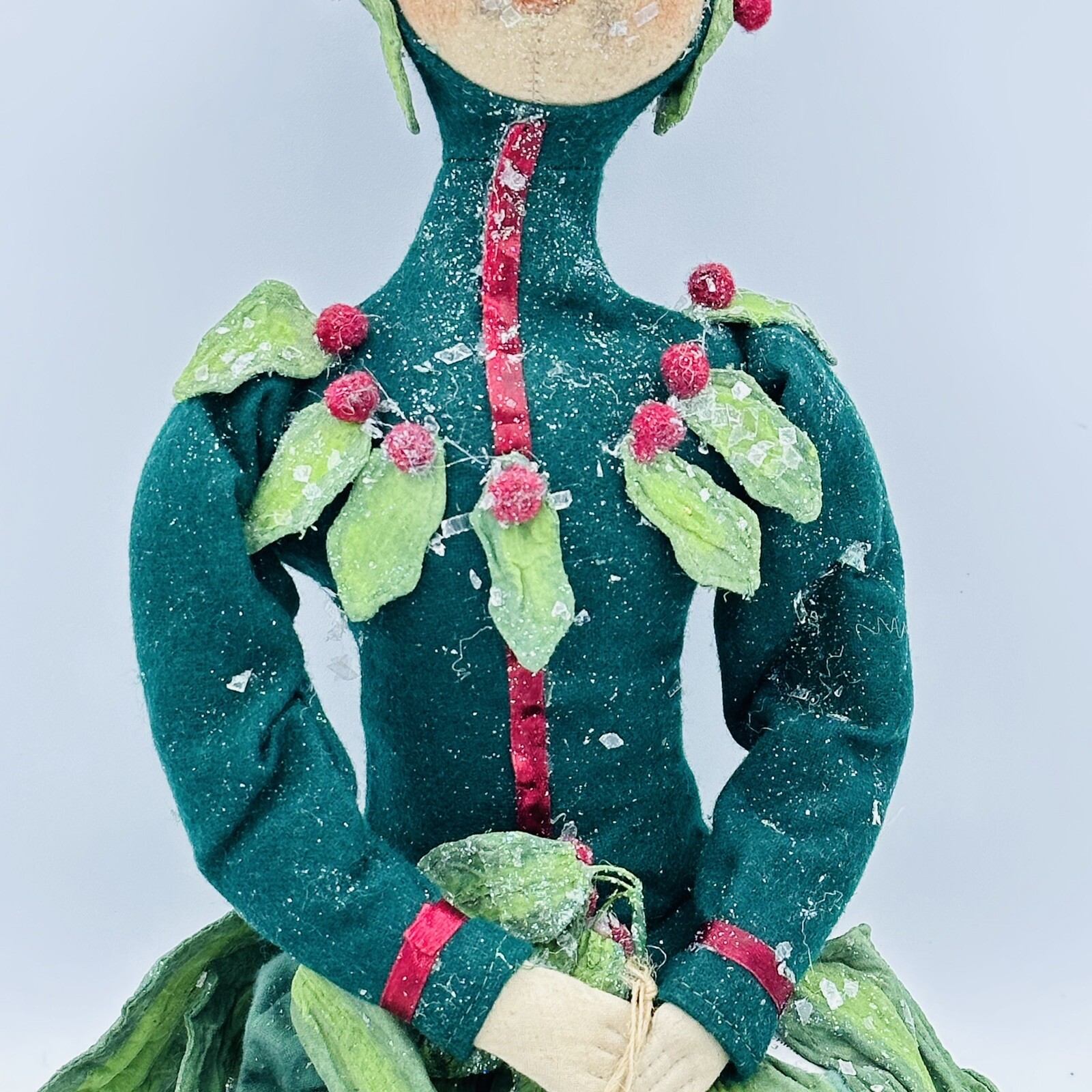 Joe Spencer Holly Sprite Christmas Flower Doll 18” Gathered Traditions Folk Art