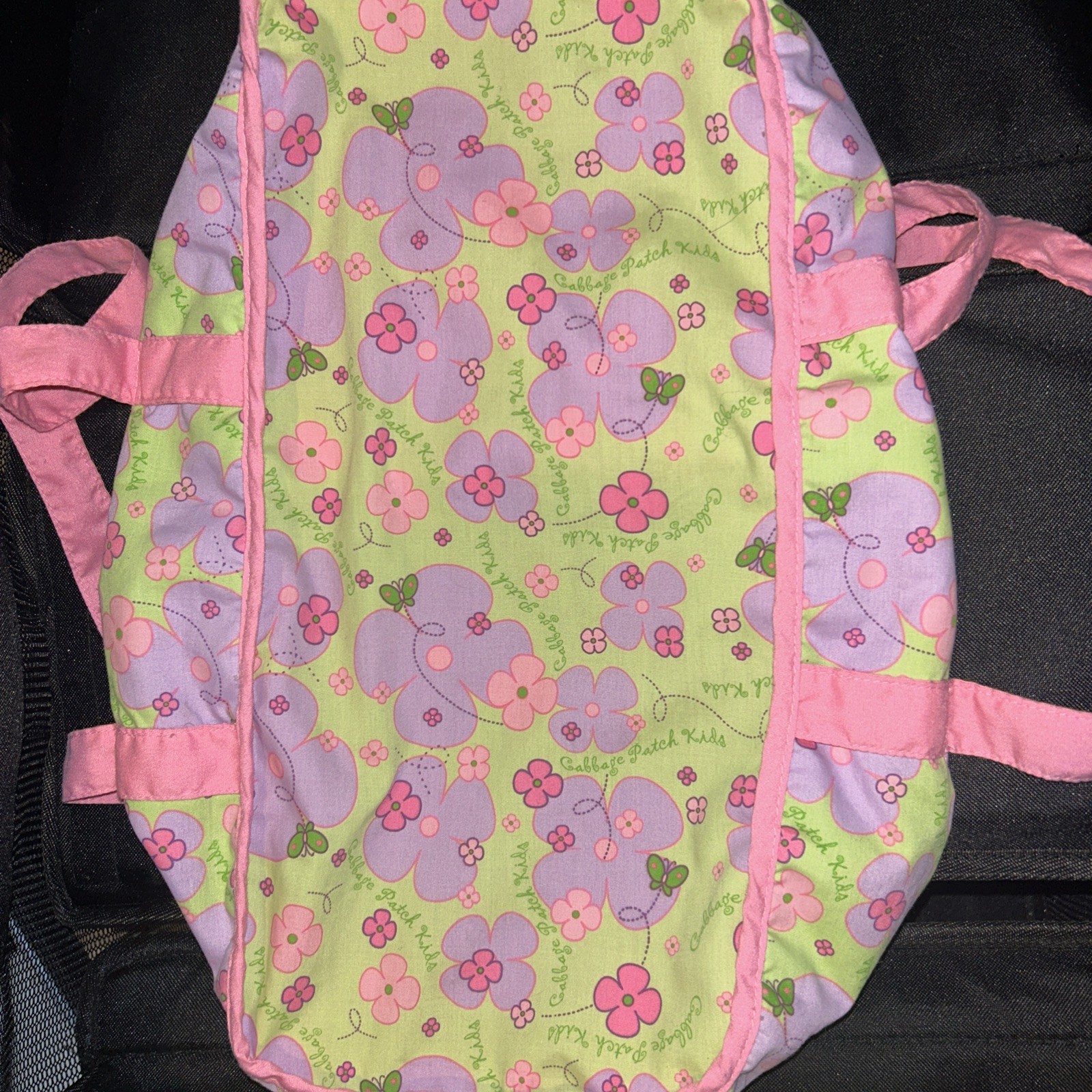 Cabbage Patch Doll Pink/Green Cloth Carrier Holder
