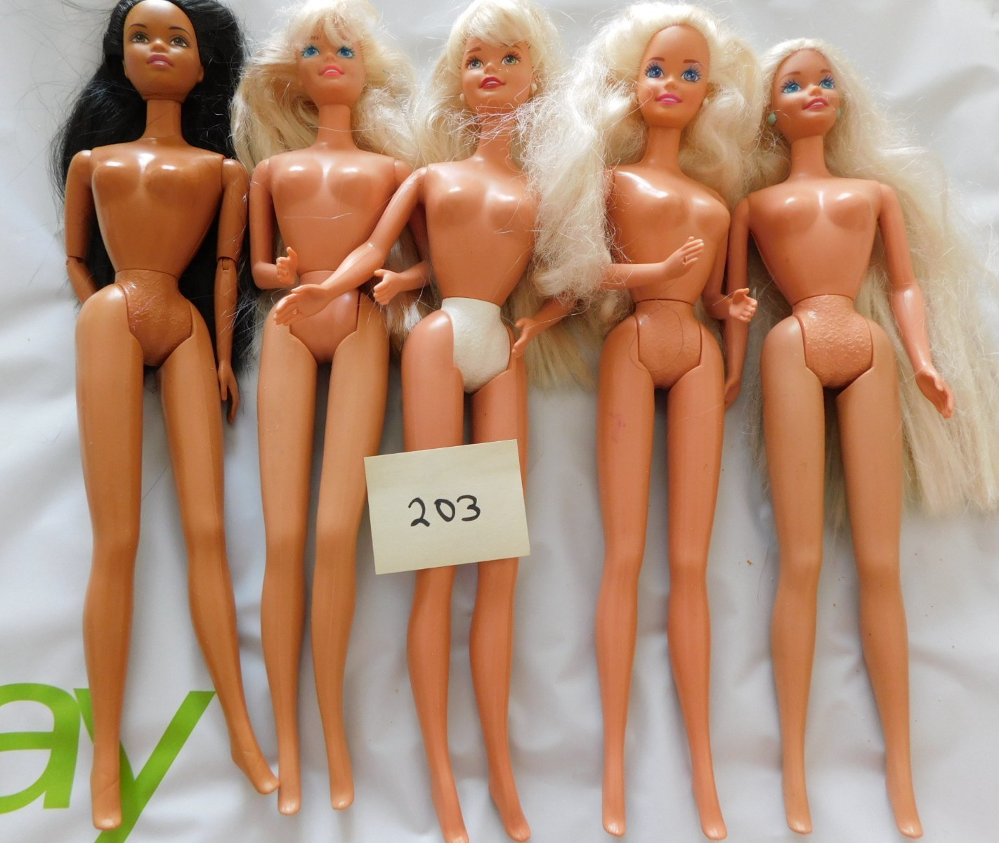BARBIE DOLL LOT OF 5 NUDE 4 OOAK NO BITES DOLL NEEDS WASHING & HAIR BRUSHING 203