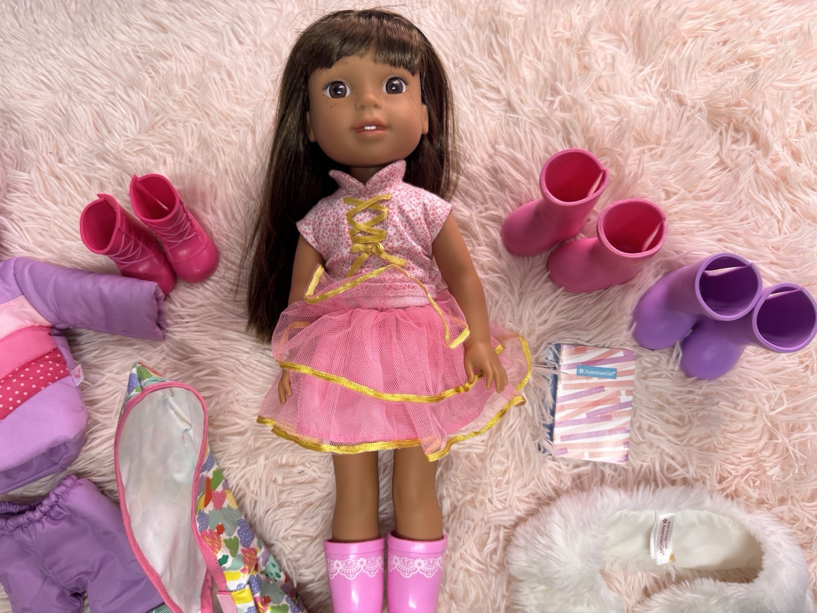 American Girl WellieWishers Ashlyn 14.5-inch Doll with Brown Eyes Freckled Chee