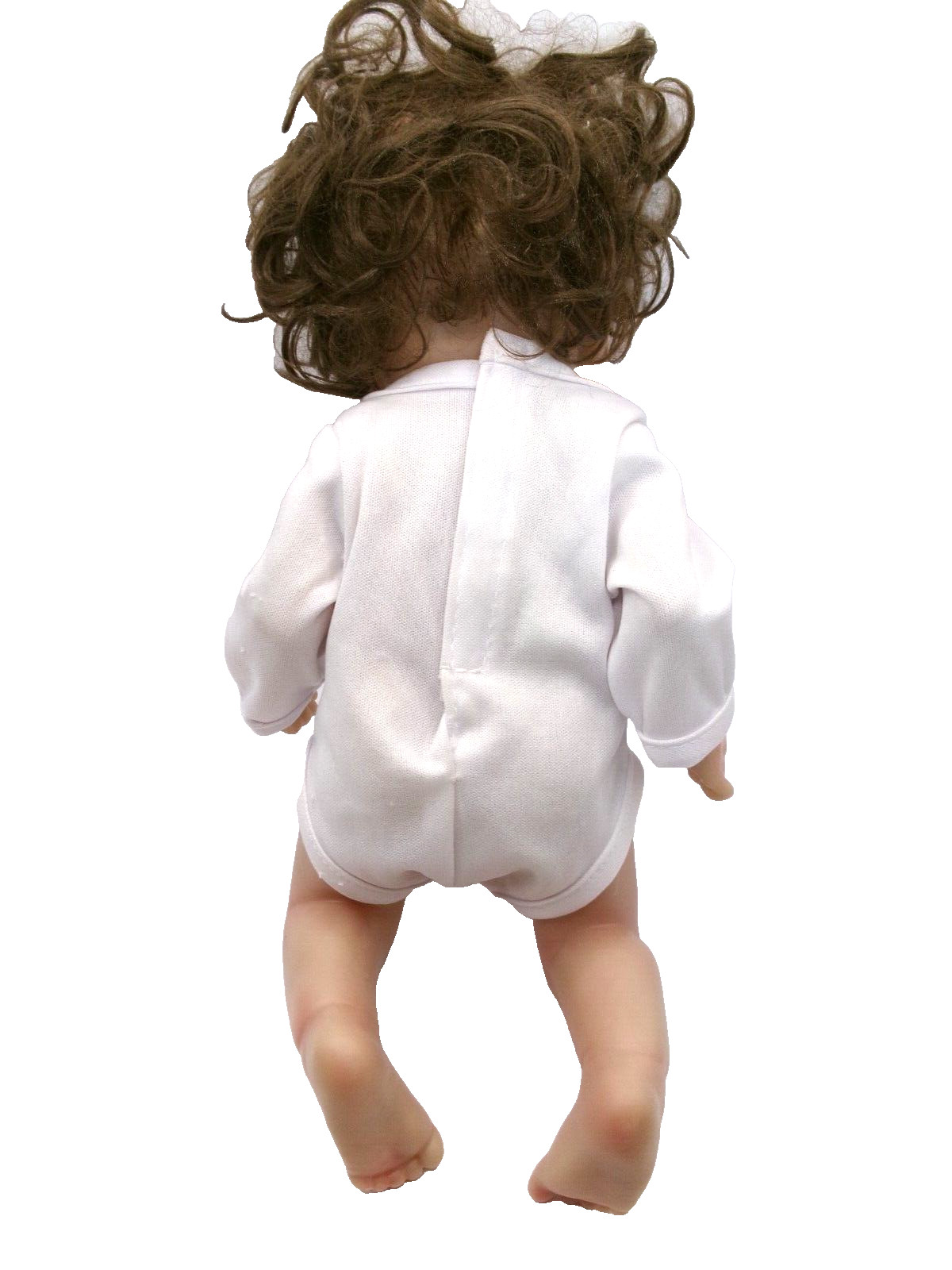 Reborn Baby Doll Sleeping Brunette Curly Hair Eyelashes 12 inches