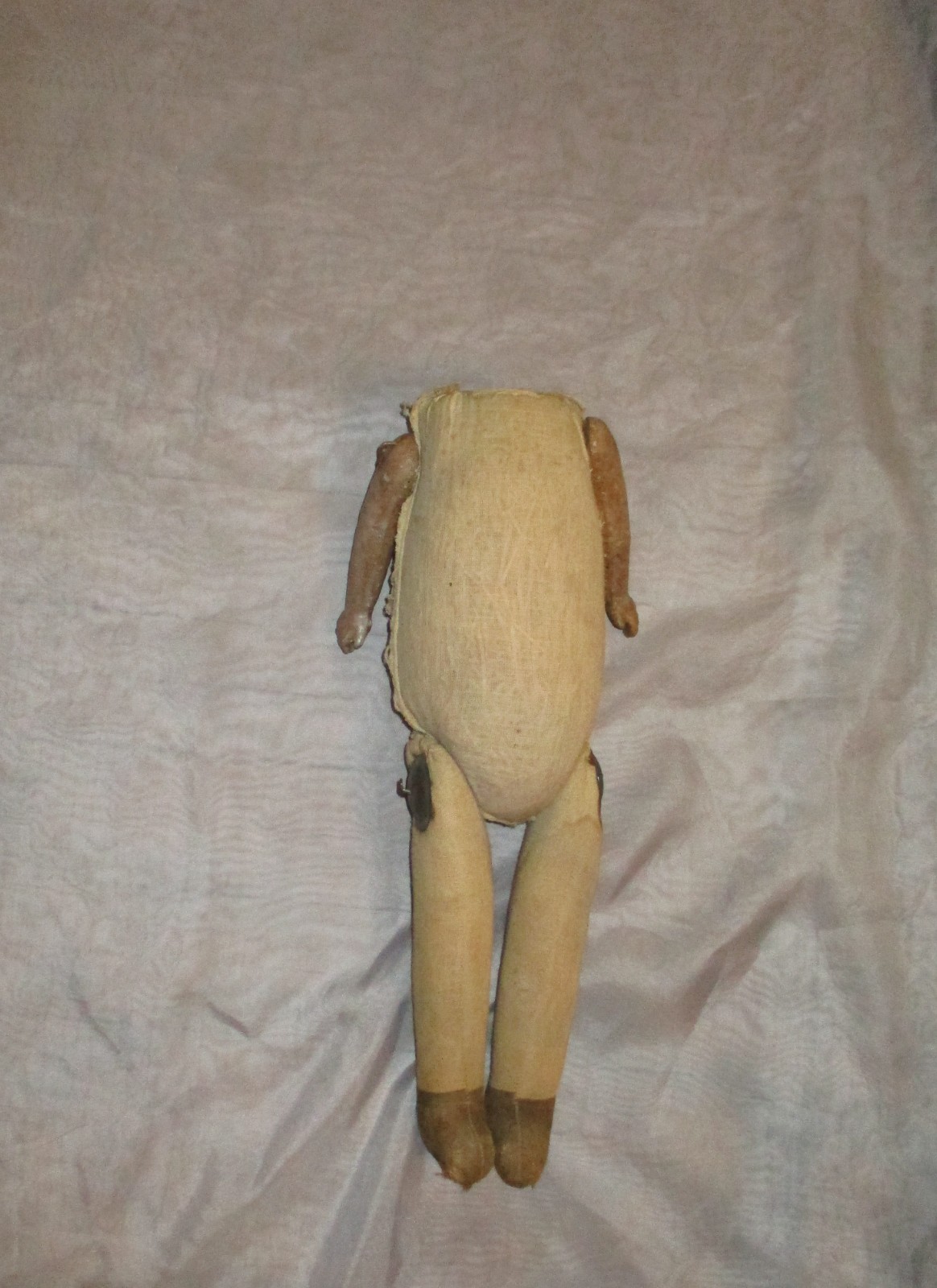 Antique Composition Doll 17″ Cloth Body Straw Stuffed All Original waxed arms