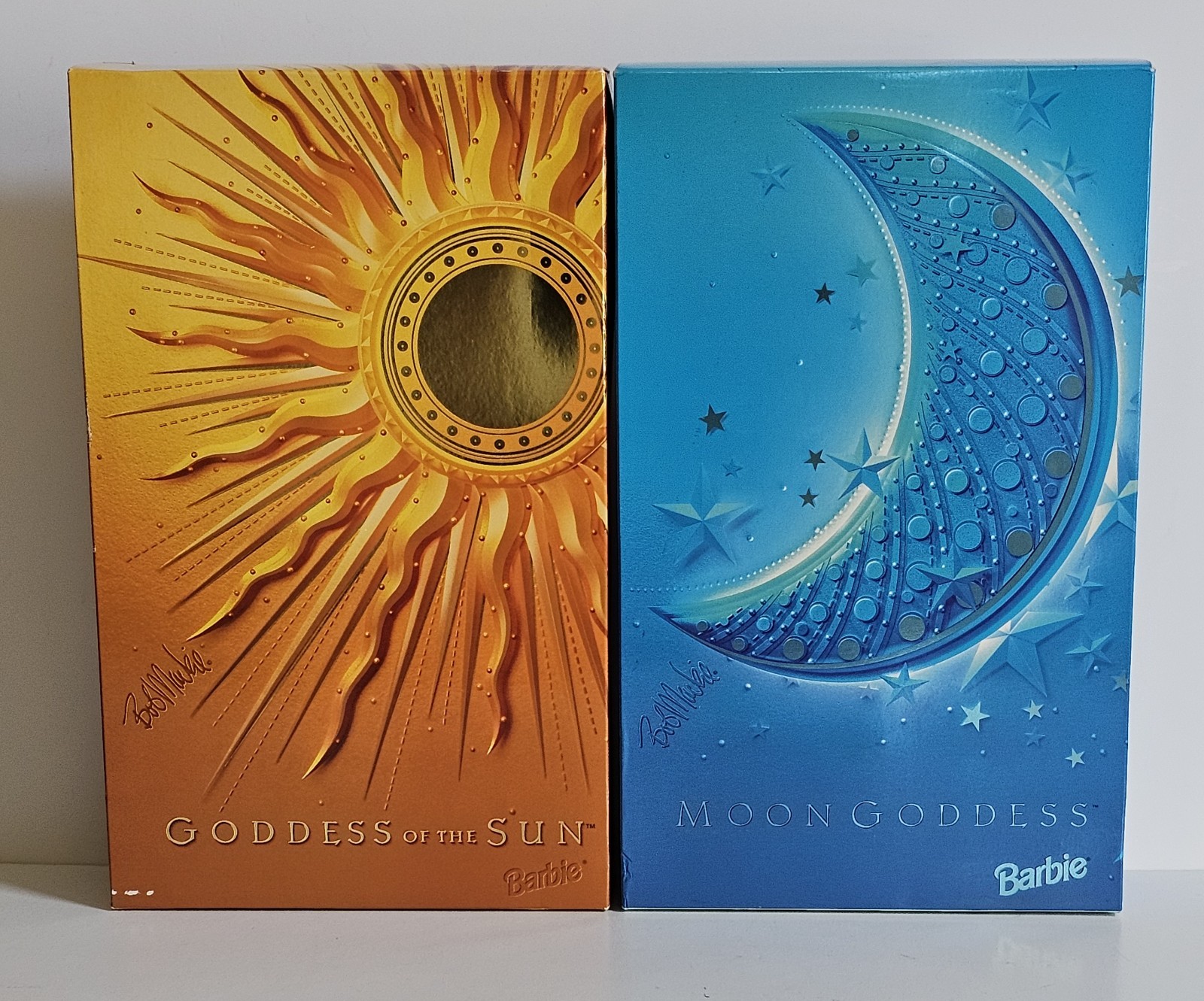 Bob Mackie Barbie Goddess of the Sun & Moon Goddess Dolls Set of 2 New In Box