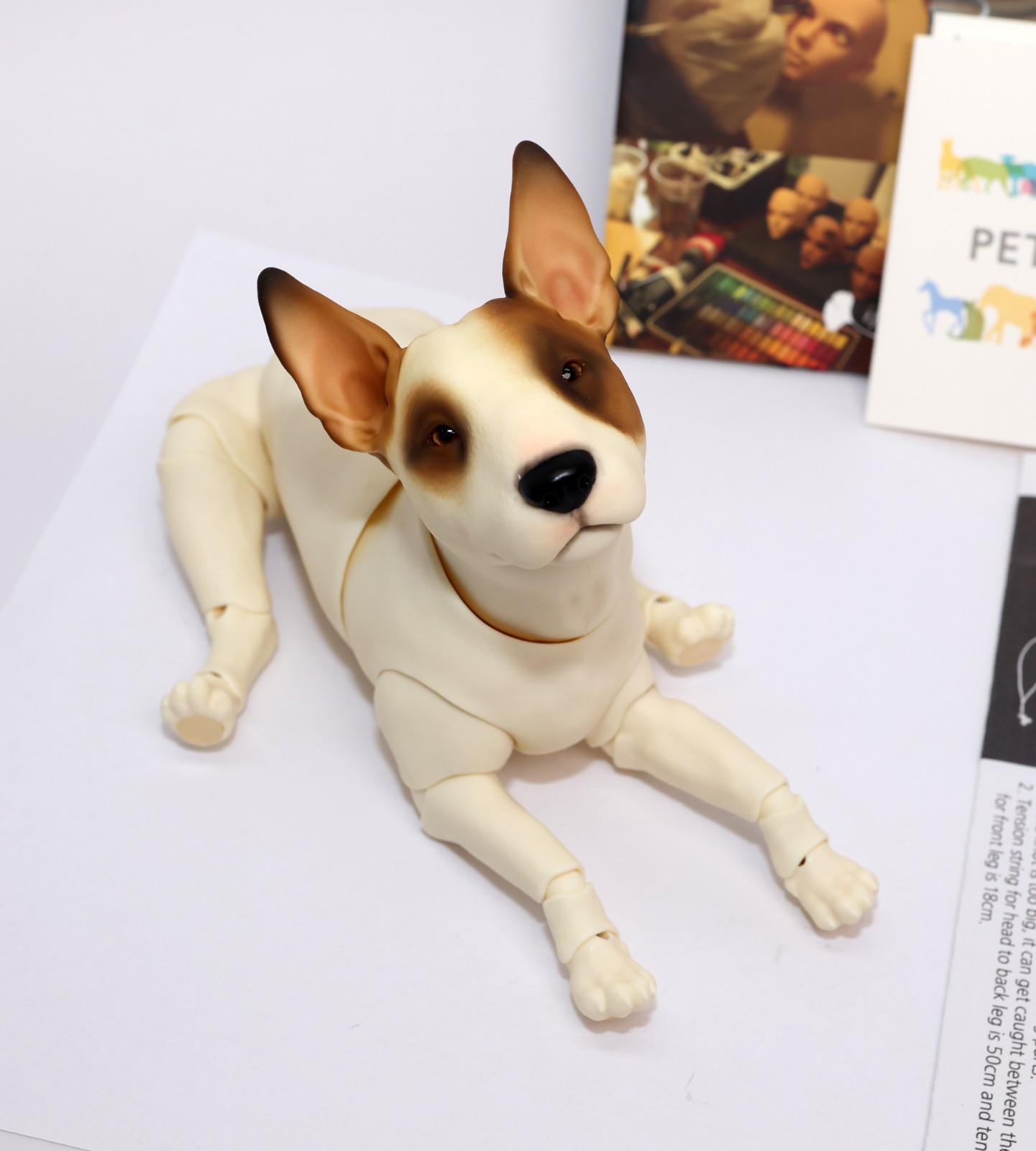IPLEHOUSE Pet Doll BULL TERRIER DOG with BROWN spots Animal BJD
