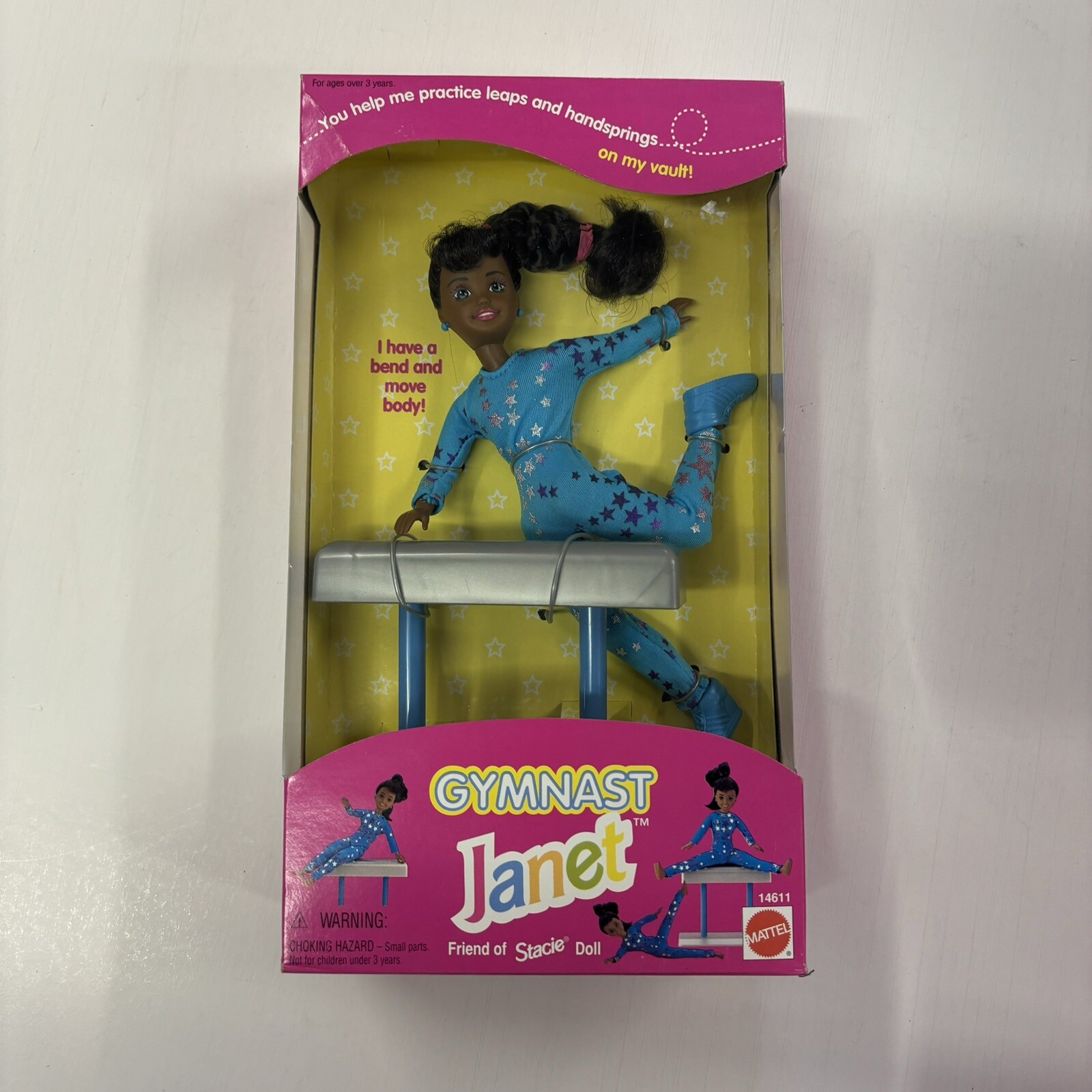 1995 Mattel Gymnast Janet Friend of Stacie Doll 14611 Barbie NIB Rare