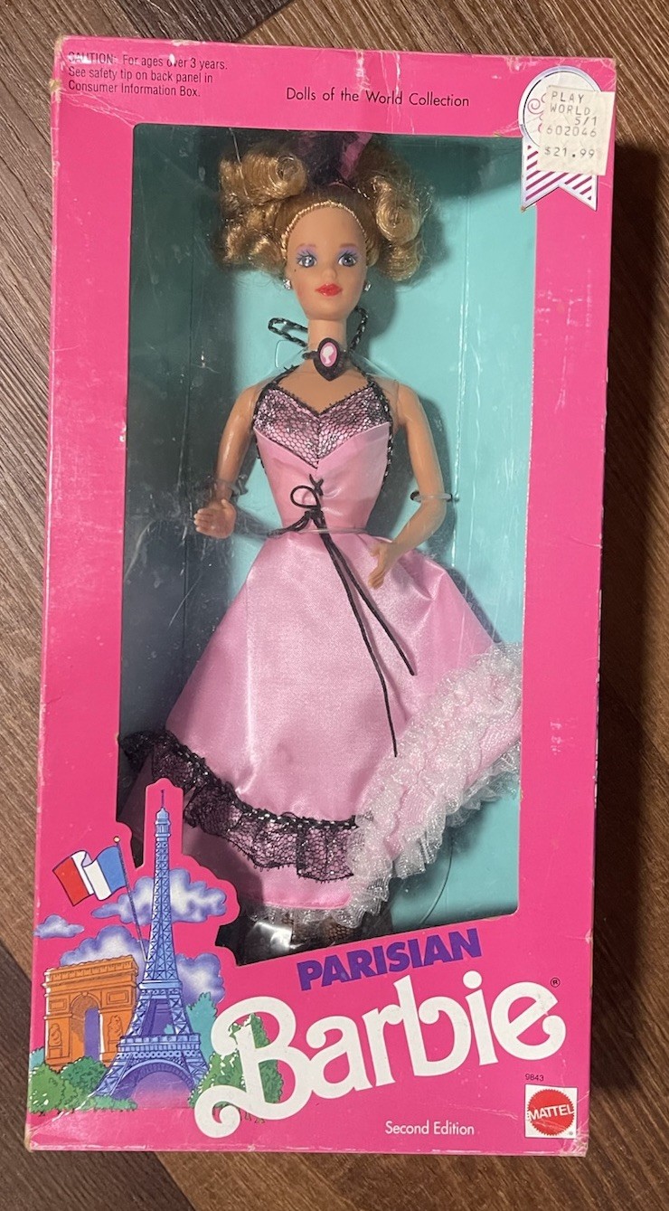 Parisian Barbie Dolls of The World Collection 1990 Mattel 9843 New Box Damage
