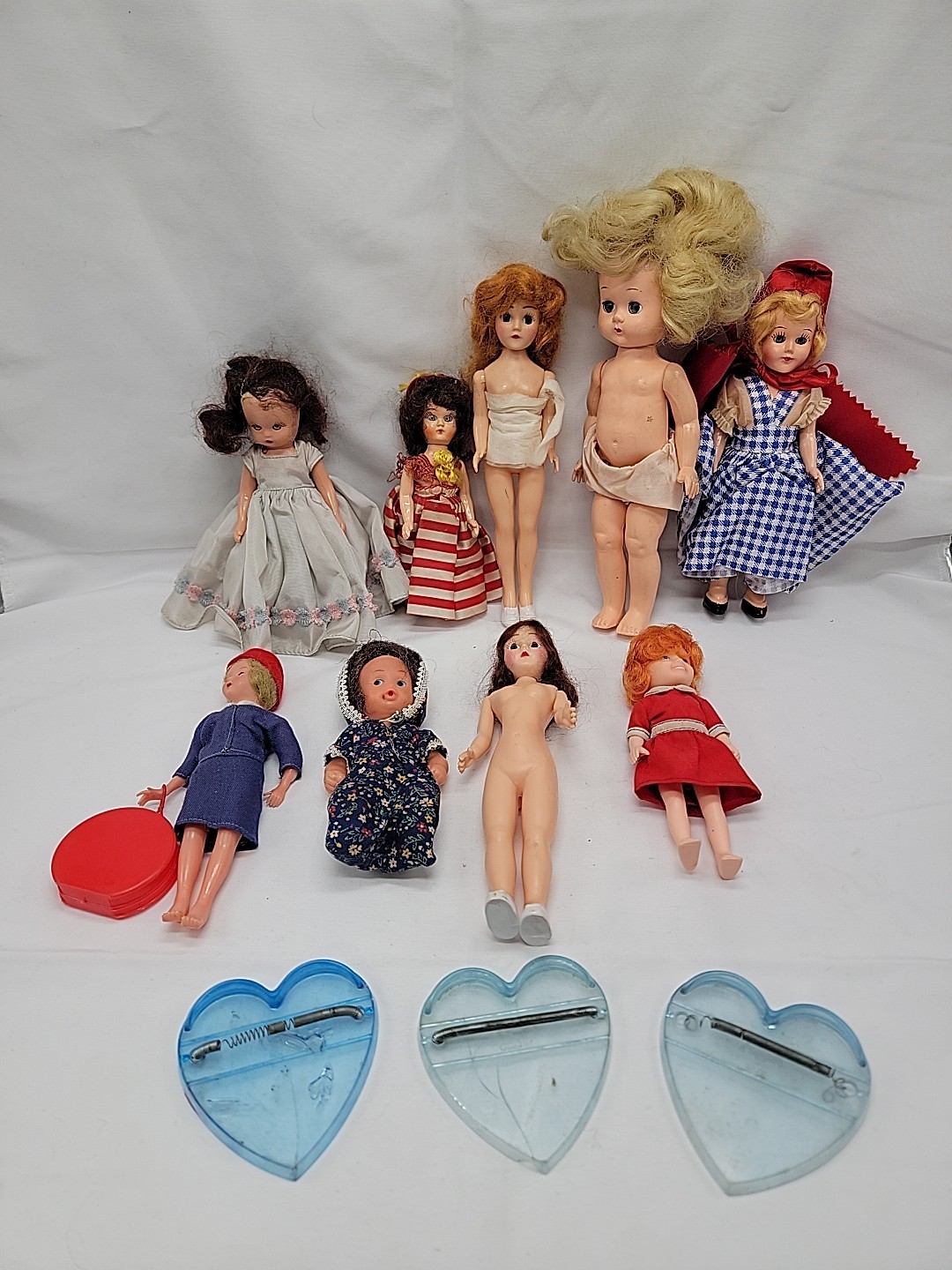 Vintage Doll Lot Of 9 Various Sizes 50’s, 60’s