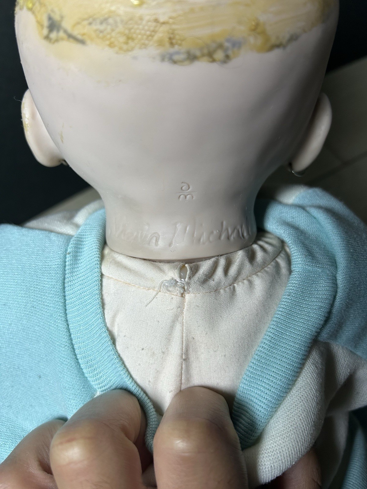 Soft Body Cloth Baby Doll, Light Complexion, Brown Eyes, No Hair, Outfit Hat