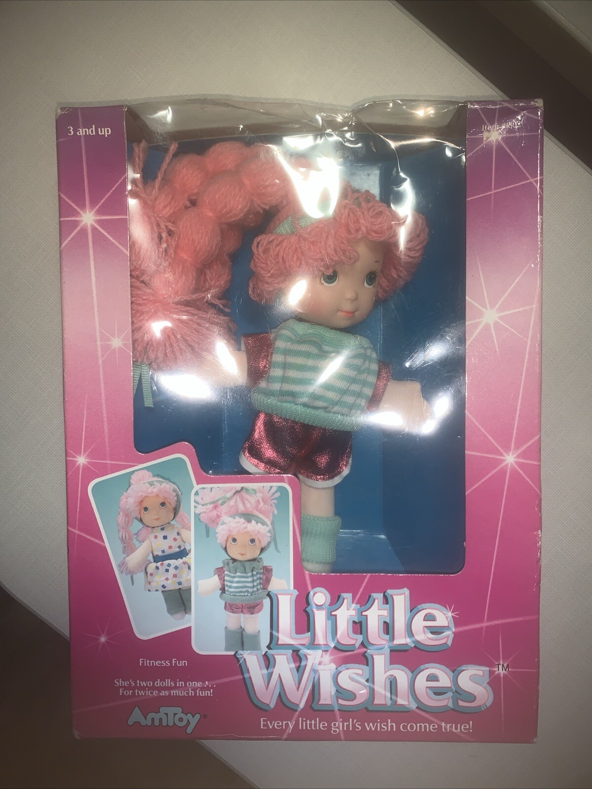 Little Wishes Fitness Doll NOS Vintage 1987 Amtoy Two Dolls in One 80’s