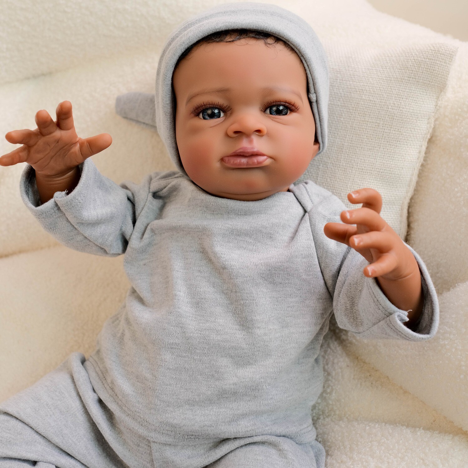 Reborn Baby Dolls Black 20″ Boy Realistic Newborn Vinyl Body Lifelike Adorable