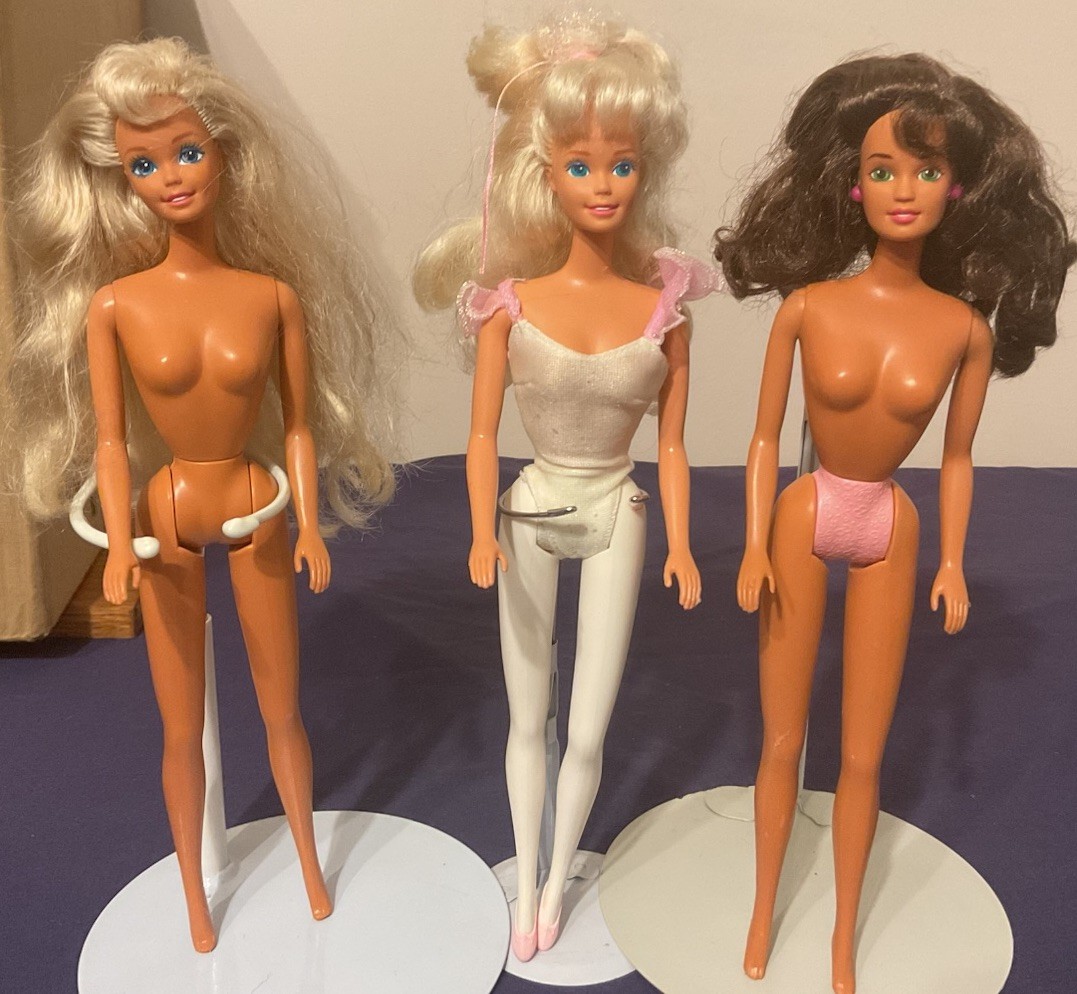 Lot of 3 Vintage 1966 Indonesia Twist N Turn Barbie Dolls