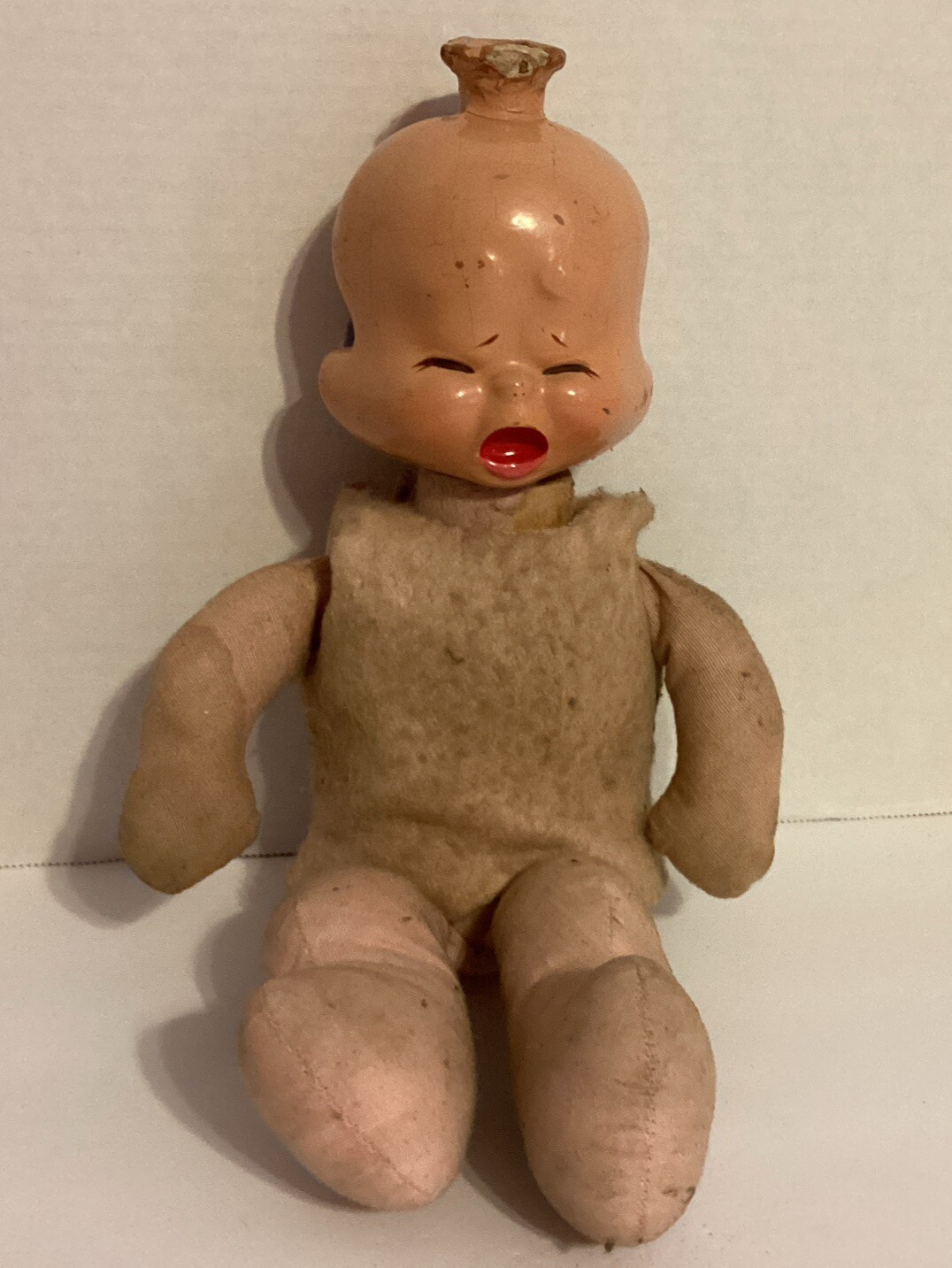 1946 Three Faced Trudy Doll Composition Smiling Crying Sleeping