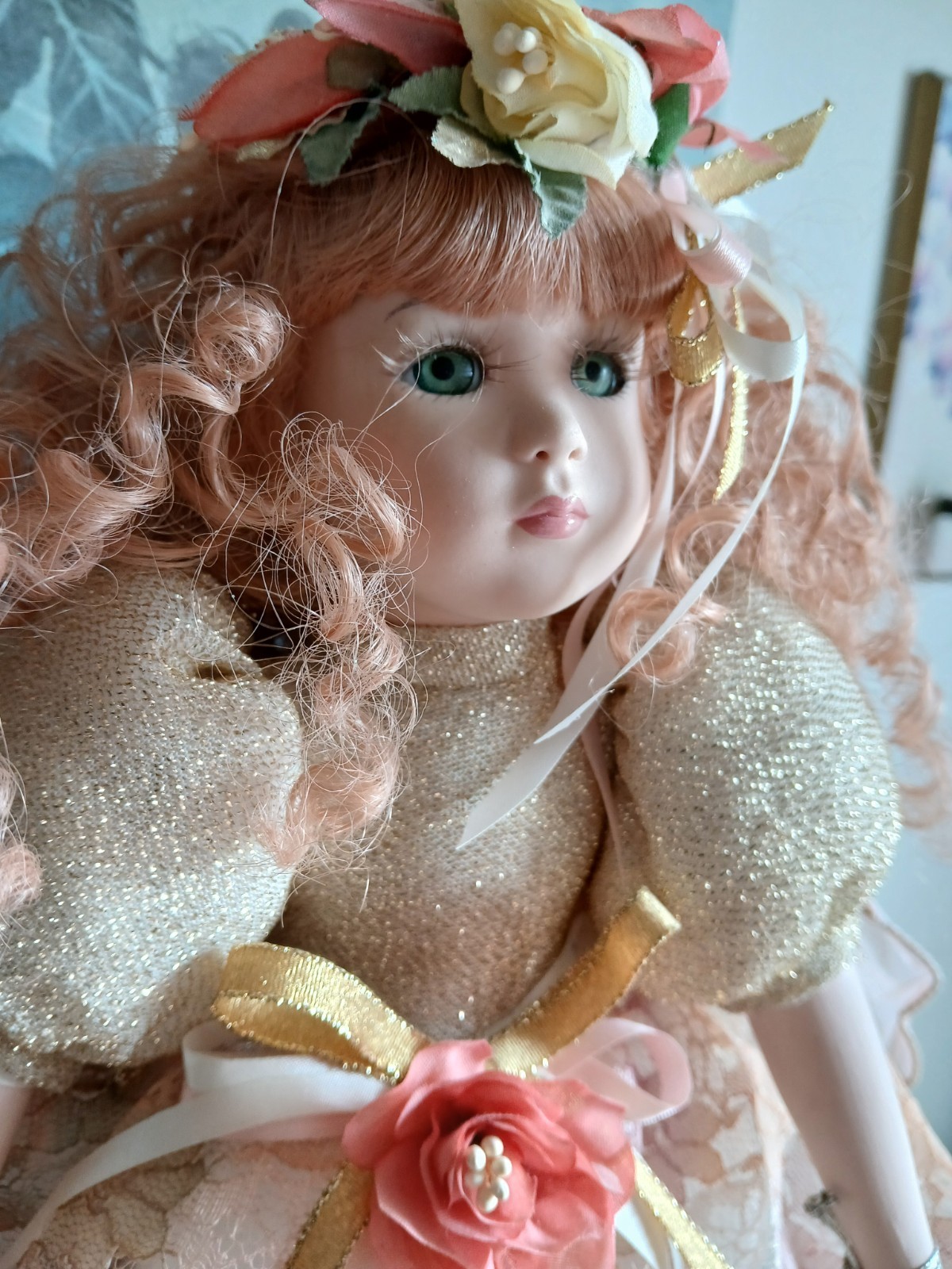 Camelot Collection Limited Edition “Fairy” Porcelain Doll With Stand Flowers