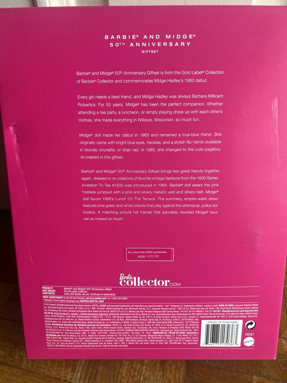 Barbie & Midge 50th Anniversary gift set reproduction Mattel NRFB ltd 8300