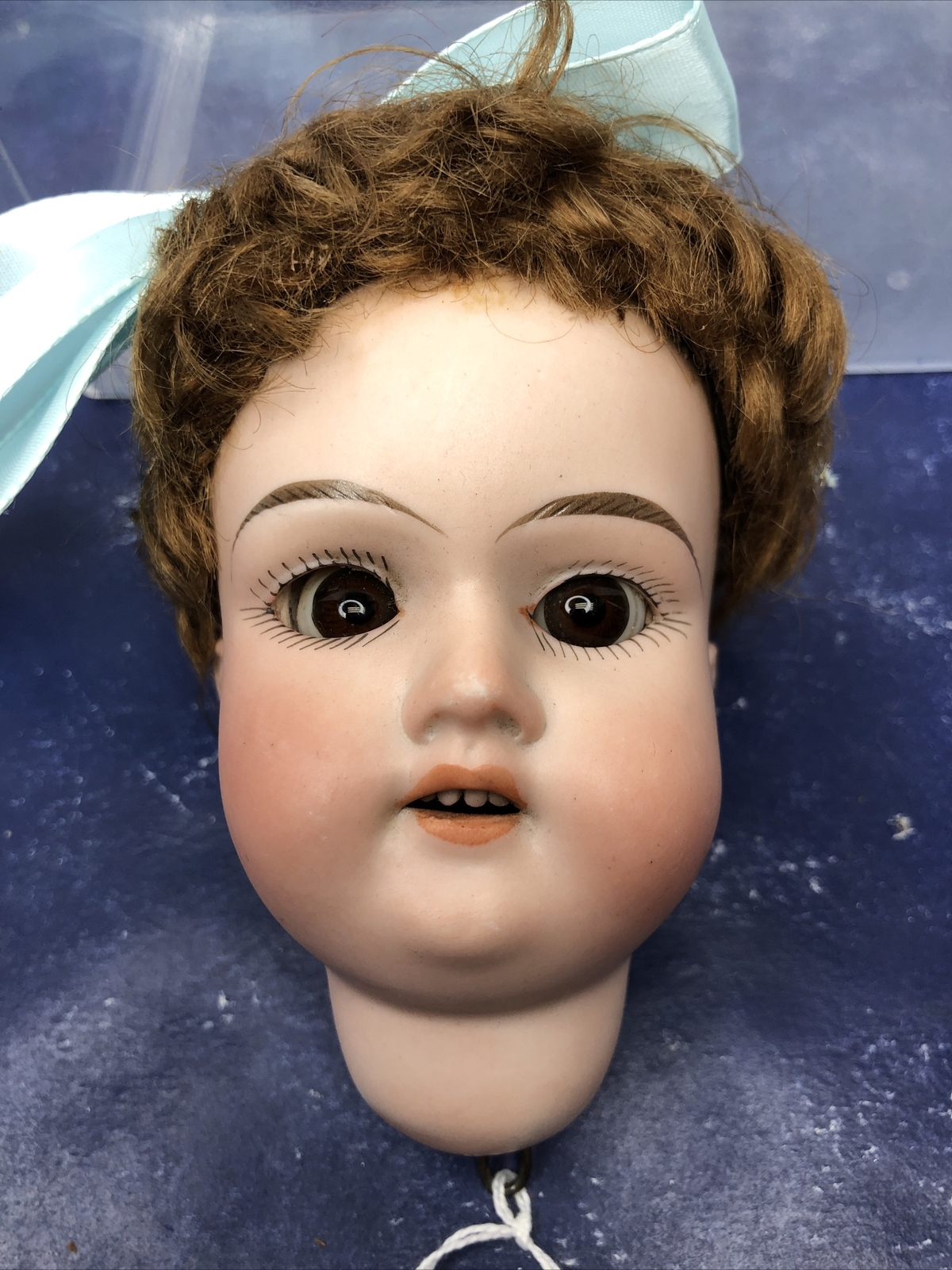 4.5” Antique Bisque German Doll Head A&M Armand 390 Brown Sleep Eyes #x