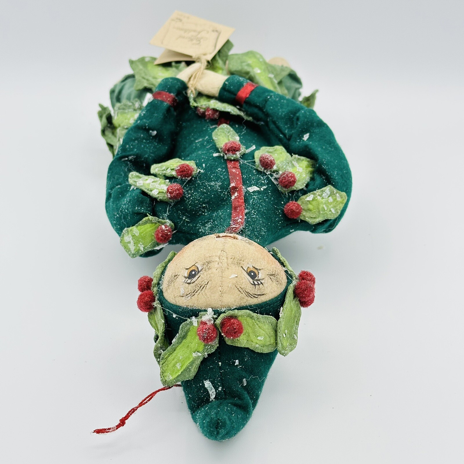 Joe Spencer Holly Sprite Christmas Flower Doll 18” Gathered Traditions Folk Art