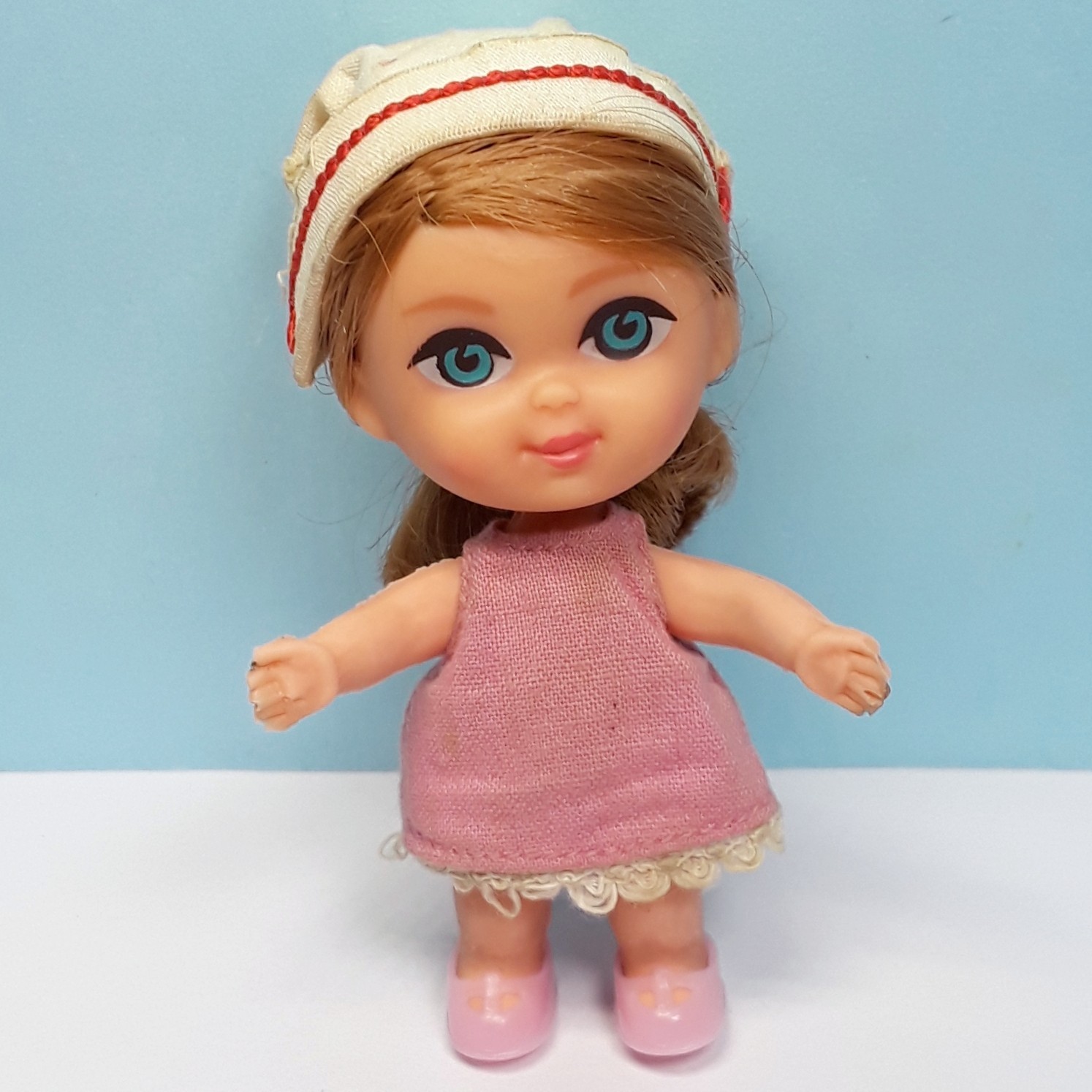 Vtg. Mattel Liddle Kiddles FLORENCE NIDDLE Doll, Outfit, Hat, Shoes, Buggy, Baby