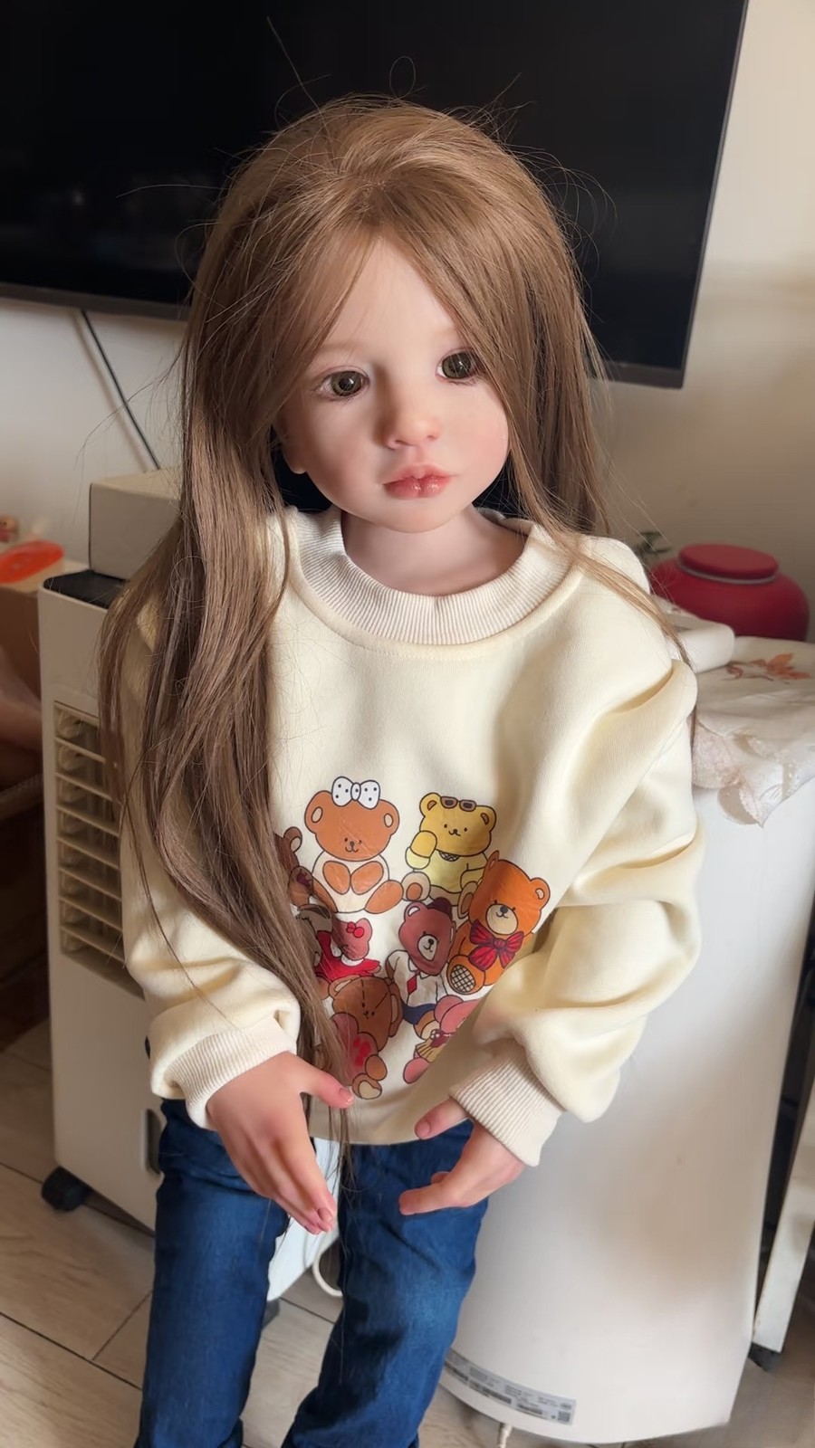 40Inch Painted Realistic Toddler Girl Reborn Dolls Aloenka Unassembled Kit Toys