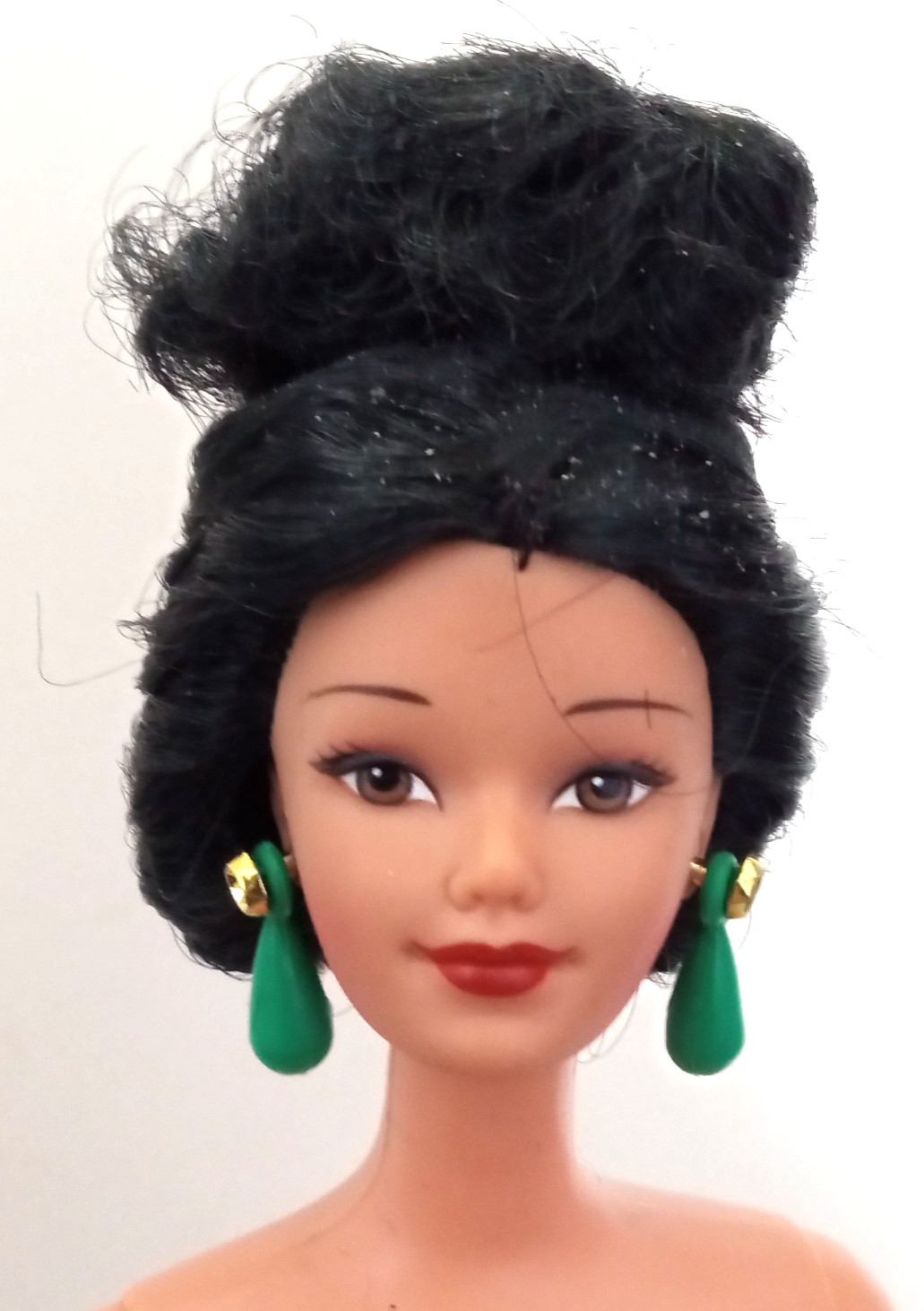 MATTEL 1996 CHINESE EMPRESS RAVEN J318 NUDE BARBIE DOLL FANCY UPDO FOR OOAK