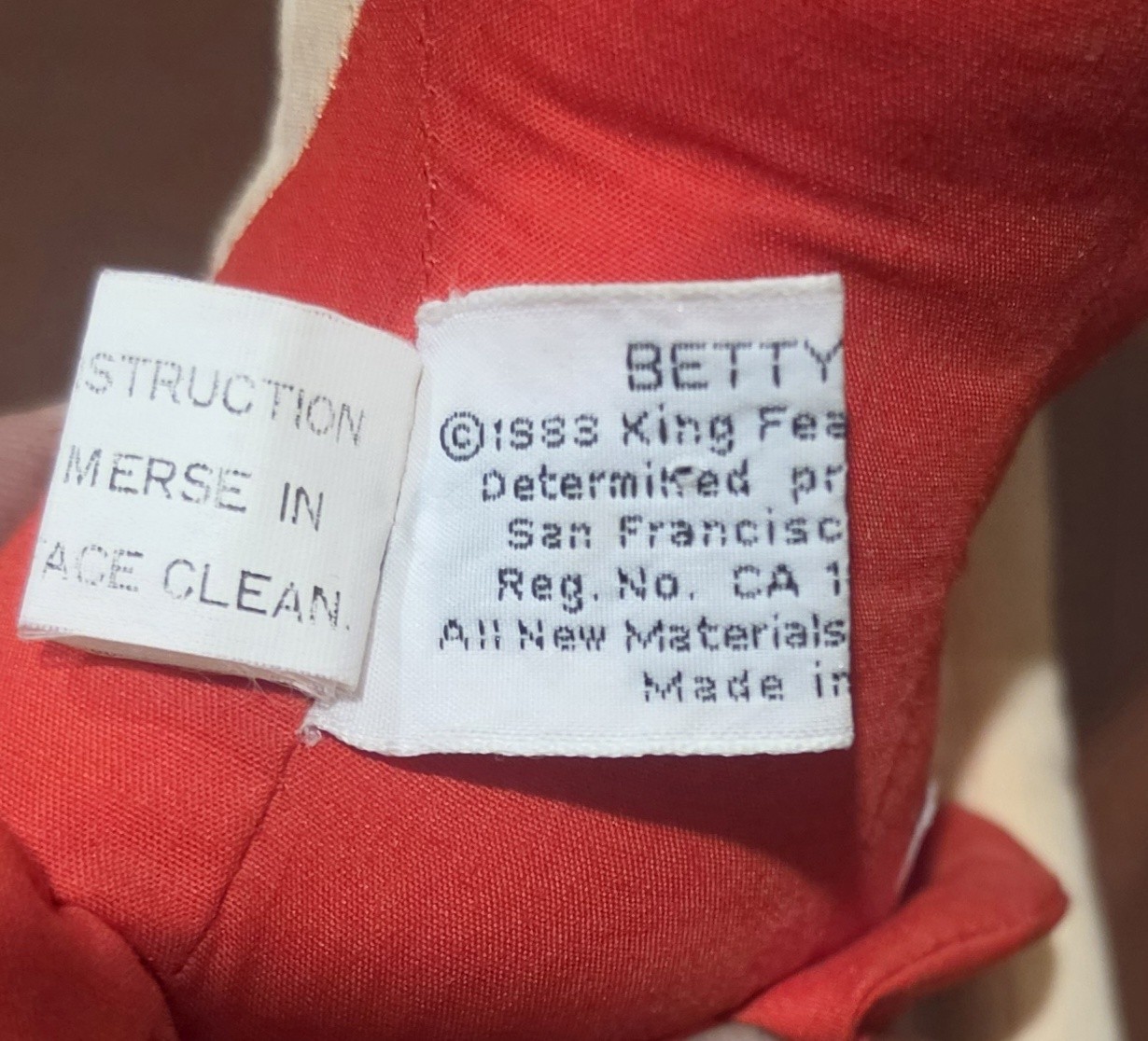 Vtg 1983 King Feature Syndicate Determined Productions 18″ Betty Boop Doll Plush