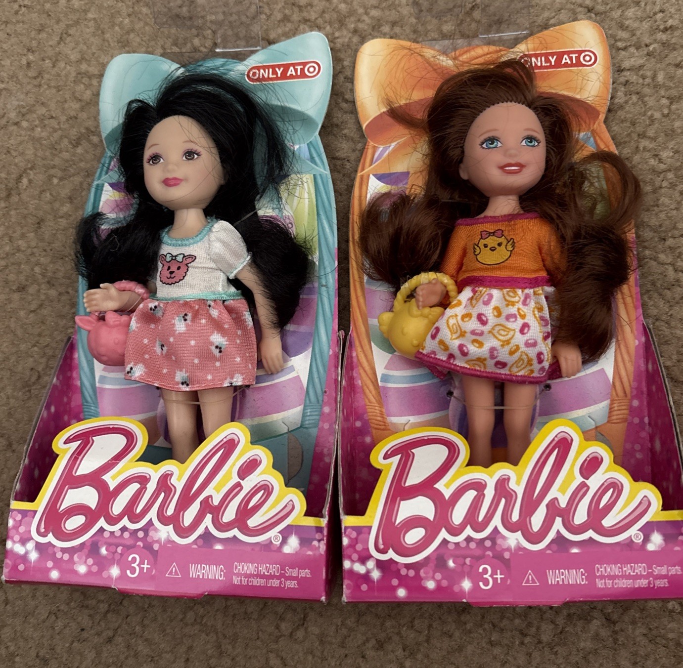 Barbie Easter Chelsea (Brown & Black Hair) Dolls w/ Basket Target Exclusive 2013