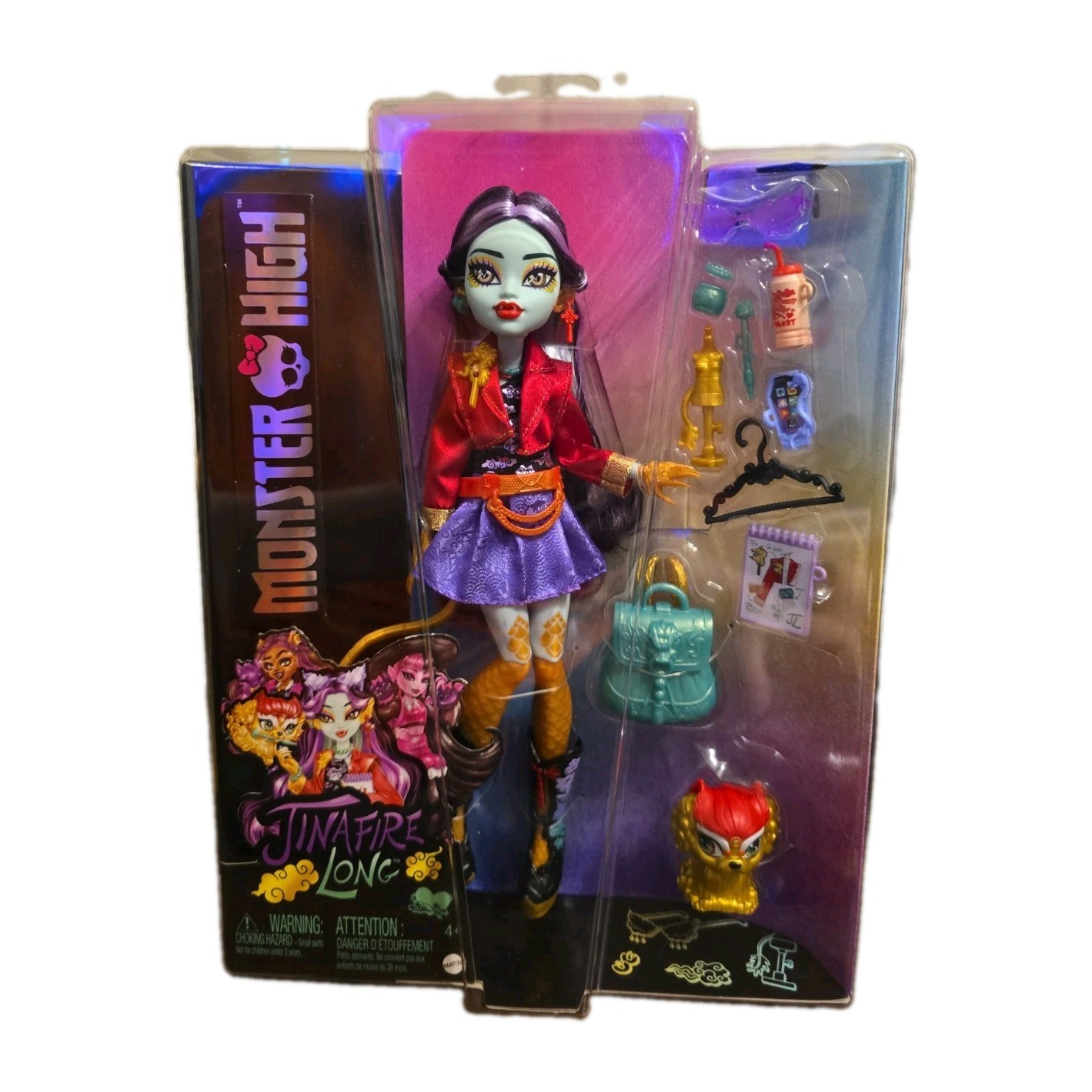 2024 Monster High G3 Jinafire Long Fashion Doll w/ Pet Cloudy “Yun Yun” New