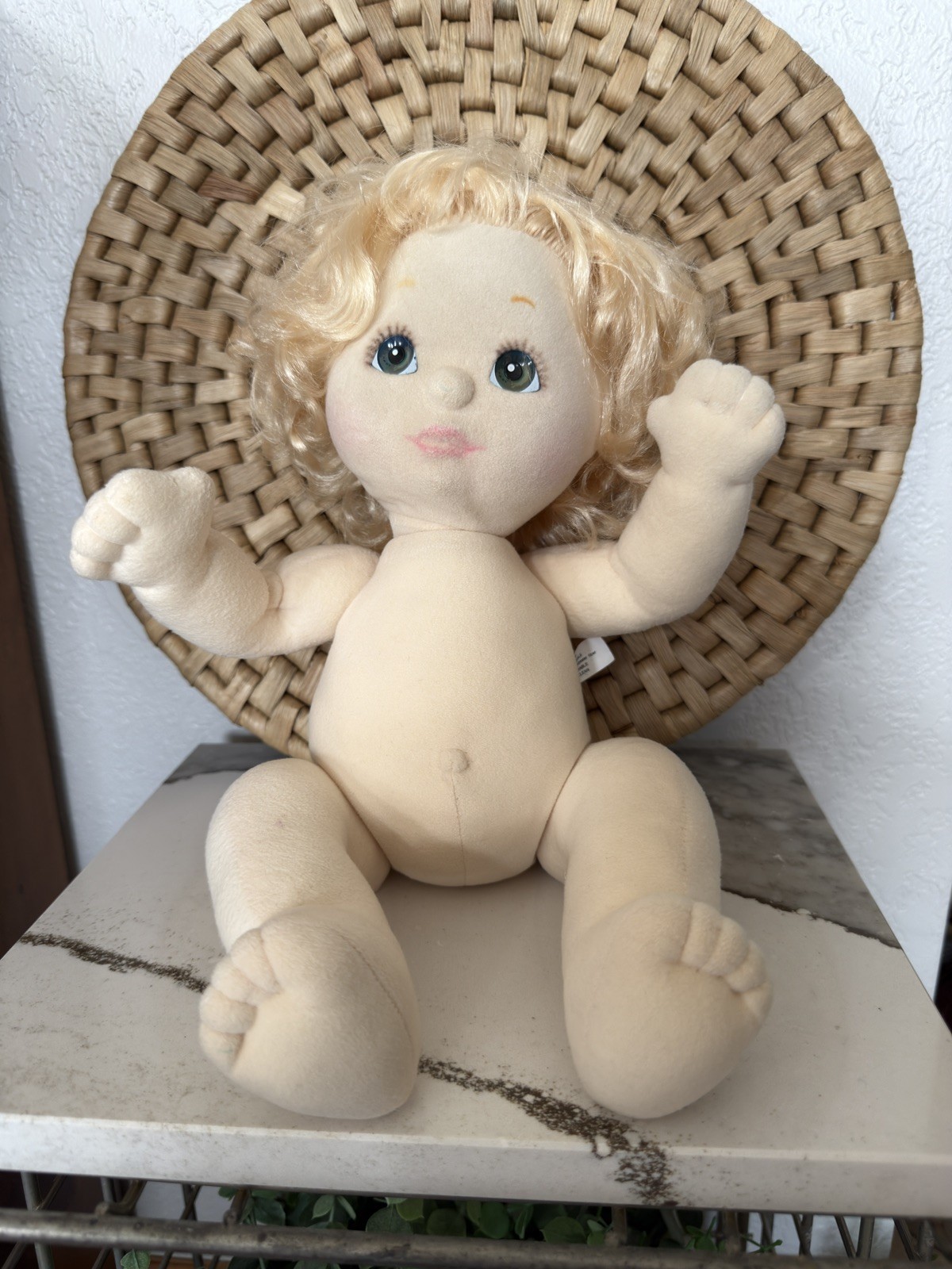 My Child Mattel Doll Soft Plush Hazel Blue Green Eyes Blonde White Curly Girl
