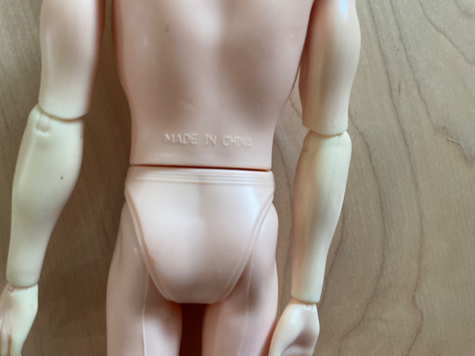 Brunette Clone Ken Doll, articulated body, striped red/white top, khakis