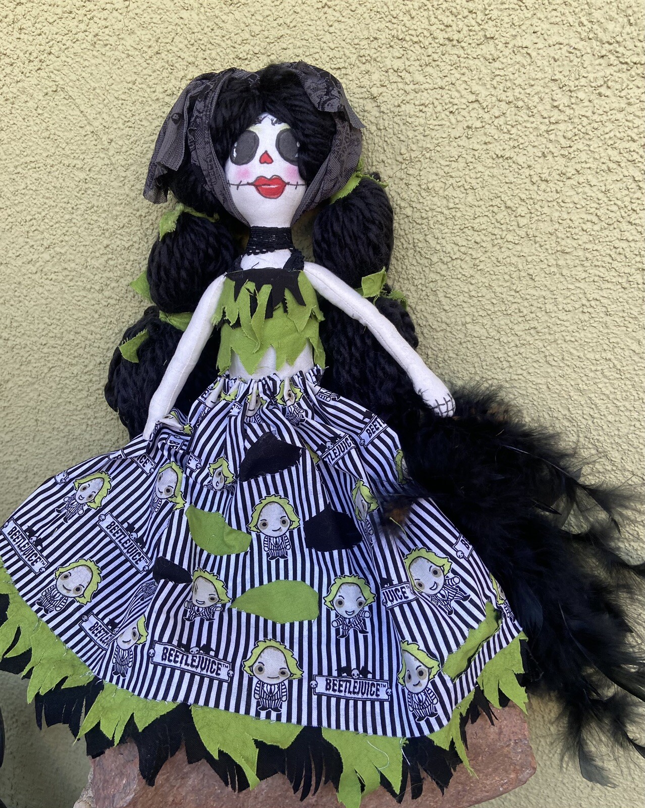 Beetlejuice handmade rag doll