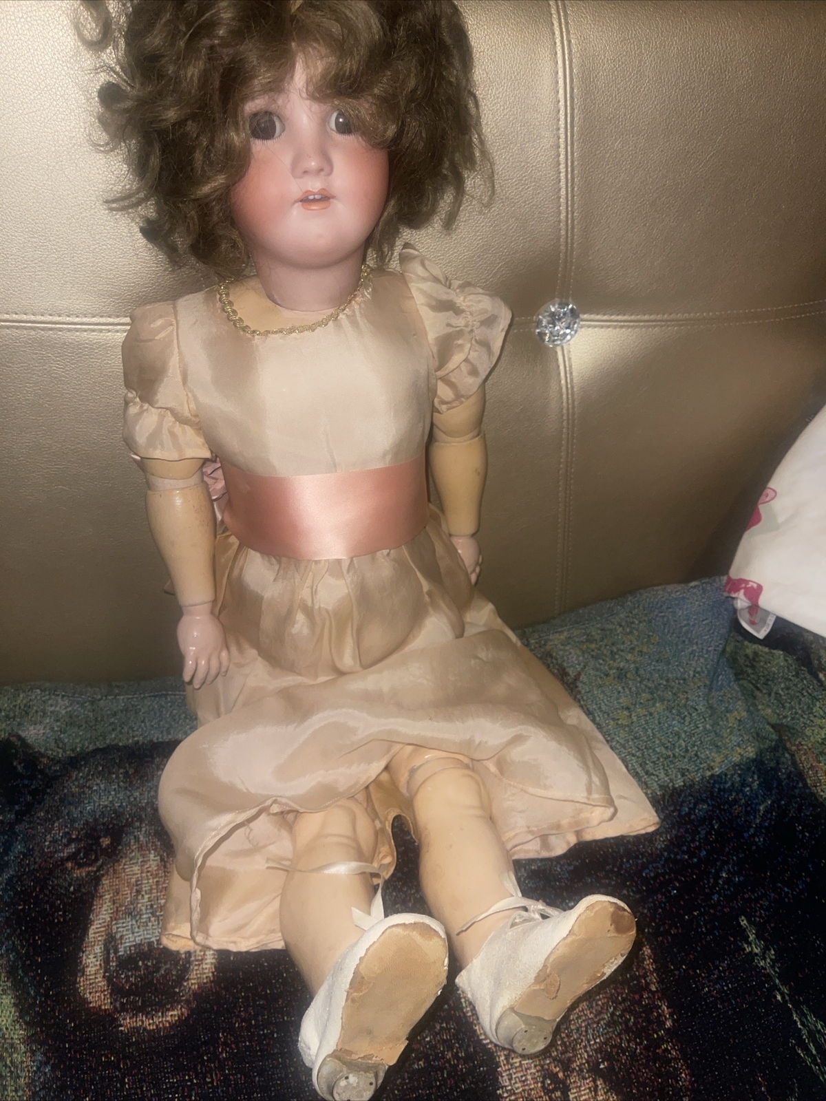 Antique German 28” Bisque Doll Heinrich Handwerk Simon Halbig Head Mold #5 1910