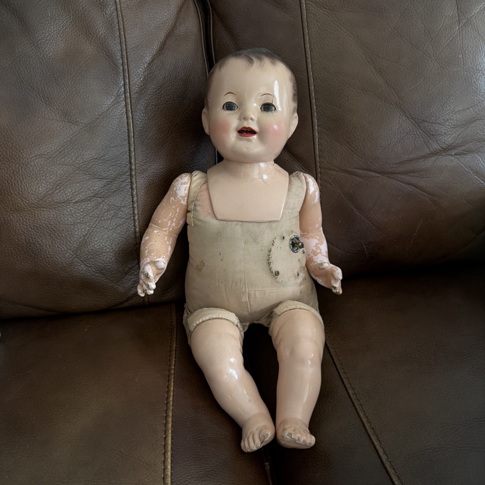Vintage EFFANBEE LOVUMS HEARTBEAT DOLL COMPOSITION CLOTH 18in