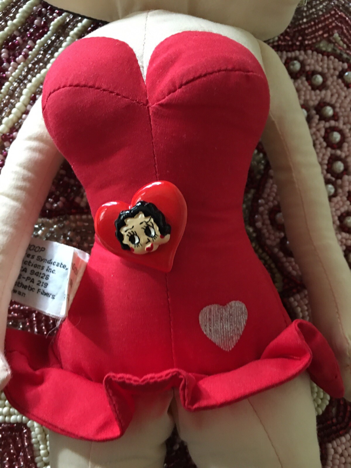 Vtg 1983 King Feature Syndicate Determined Productions 18″ Betty Boop Doll & Pin