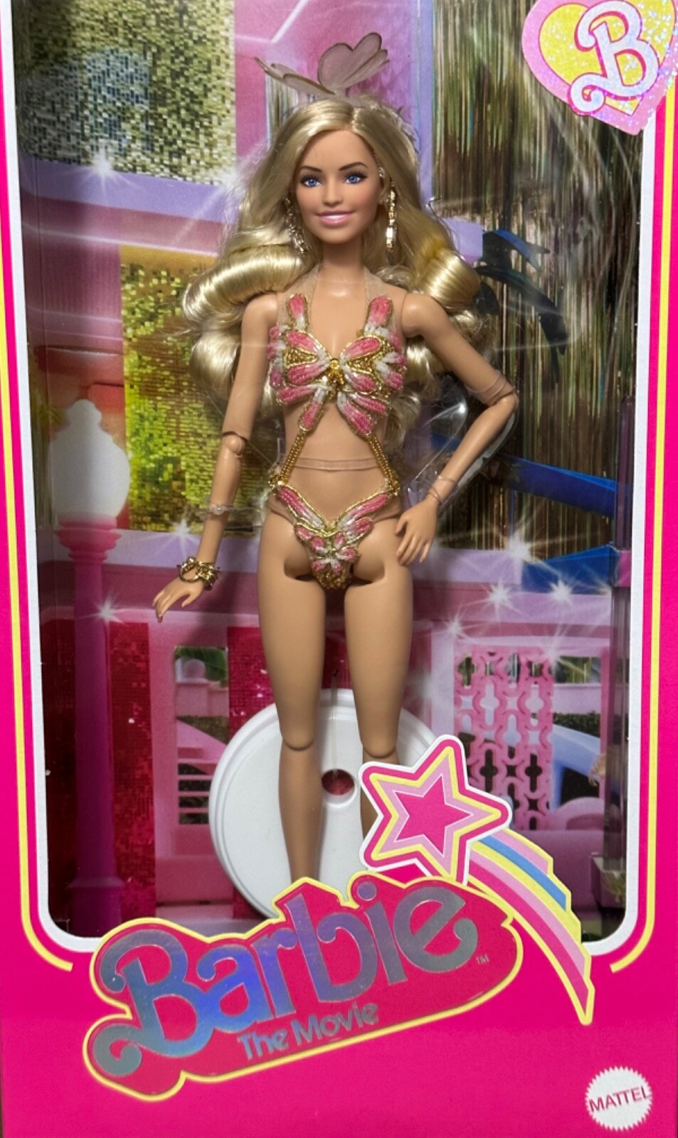 ?BARBIE THE MOVIE DOLL HANDMADE EMBROIDERY SWIMSUIT DRESS MARGOT ROBBIE????