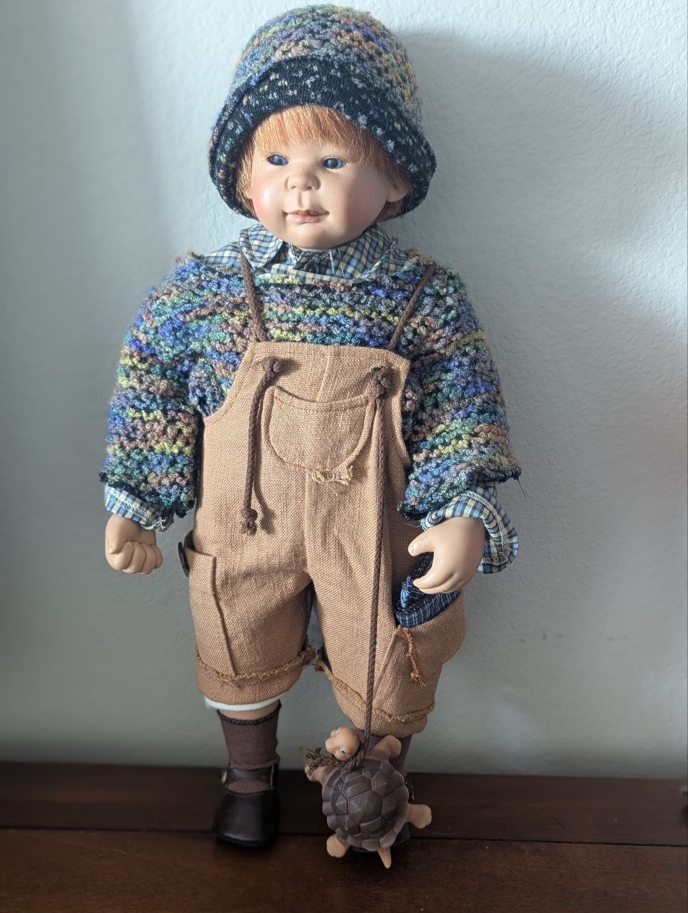 Stunning Maurice Doll by Susi Eimer – with Turtle & Handkerchief –Made in German