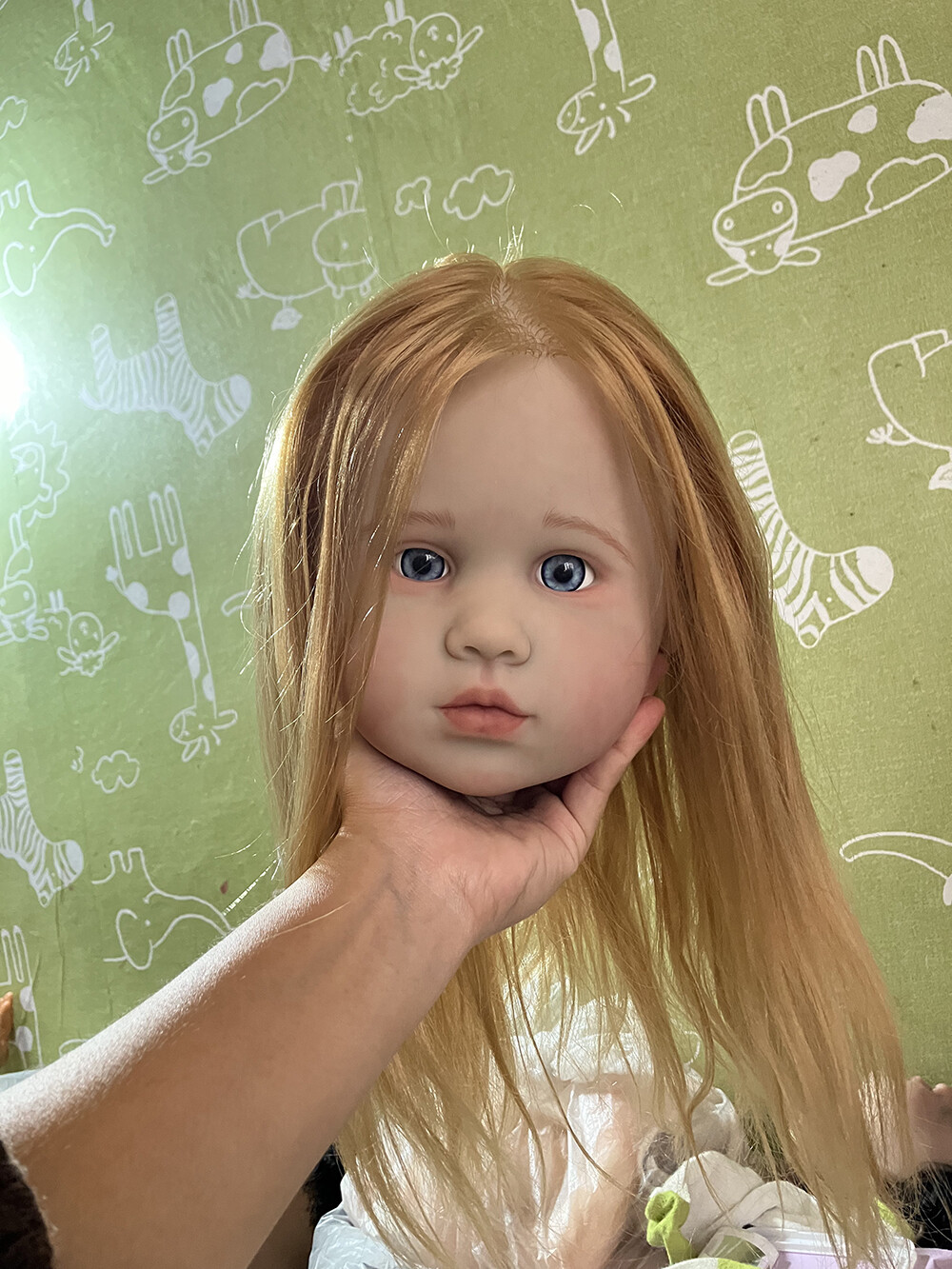 30″ Painted Reborn Baby Doll Kit Rooted Blonde Hair Unassembled Toddler Girl Toy