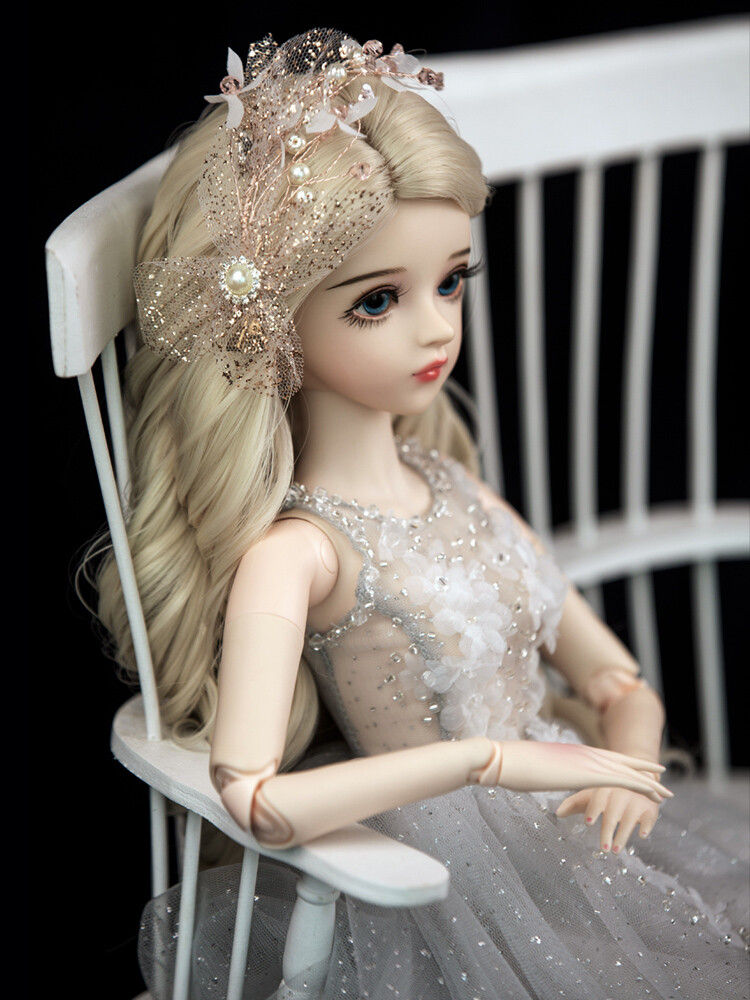 1/3 BJD Doll Moveable Joint with Face Makeup Removable Eyes Dress Wigs Full Set