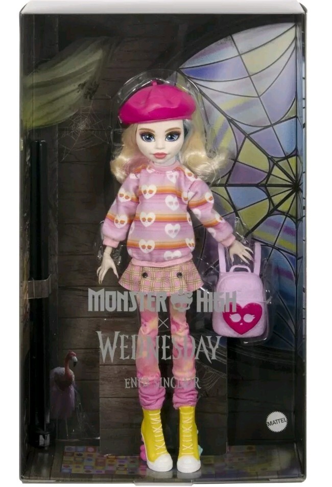 Monster High x Wednesday Enid Sinclair Doll Pink Fashion Netflix Mattel NEW