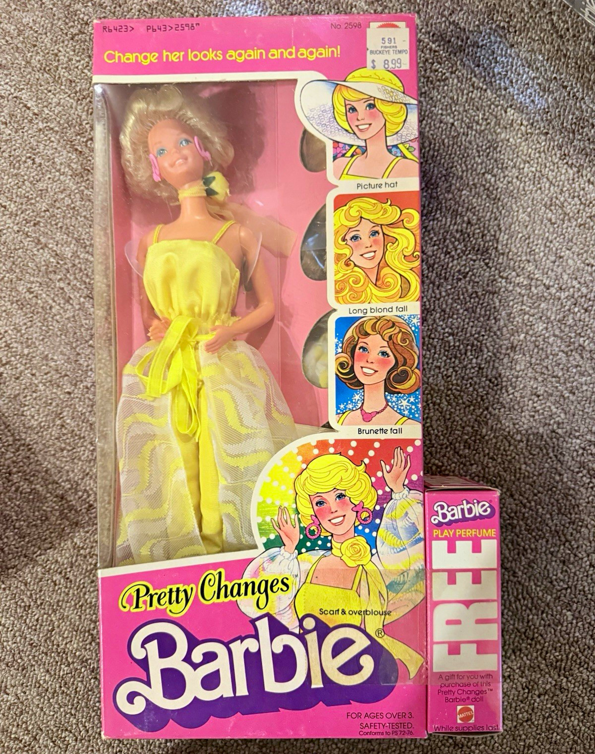 Barbie Pretty Changes Doll MPN 2598 1978 11.5in w/ Play Perfume Acc Set