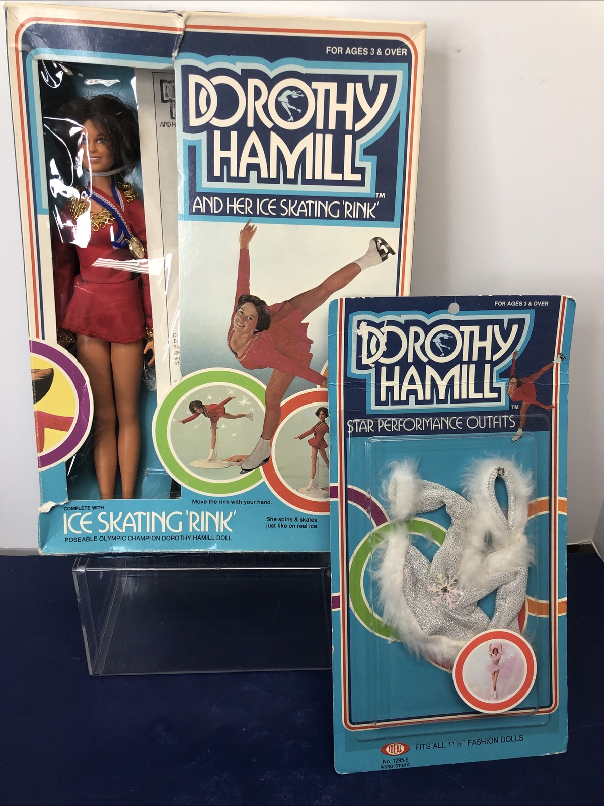11” Vintage Ideal Dorothy Hamill 1977 Doll Extra Outfit Ice Skating Rink MIB #R