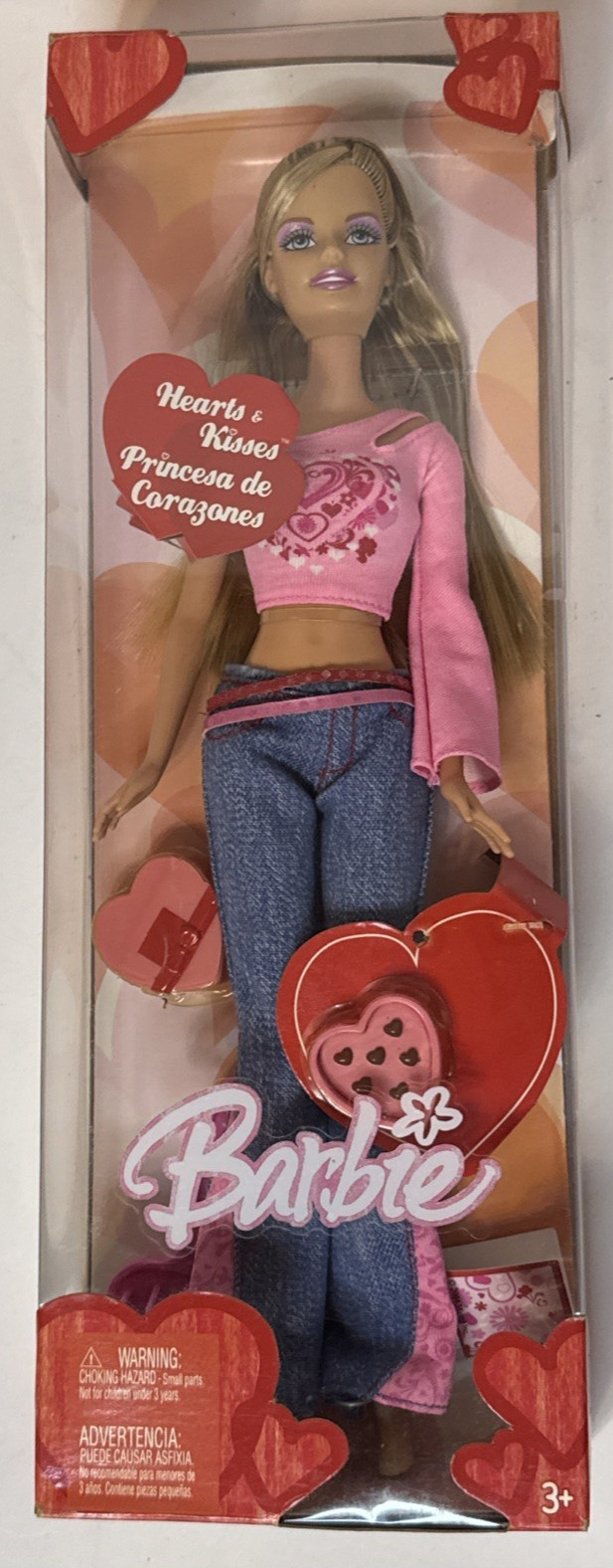 Hearts and Kisses Valentine’s Day Barbie- 2004 Mattel C4479-New in Box