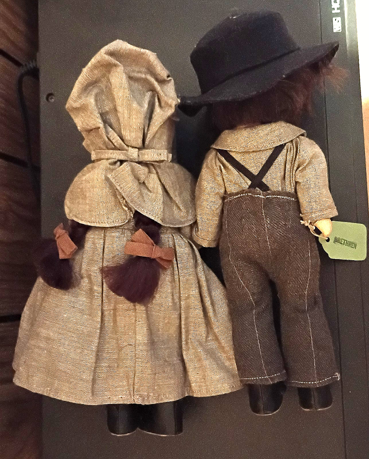 9″ Amish Brethren composition dolls, Marie Polack, all original vintage 1940s
