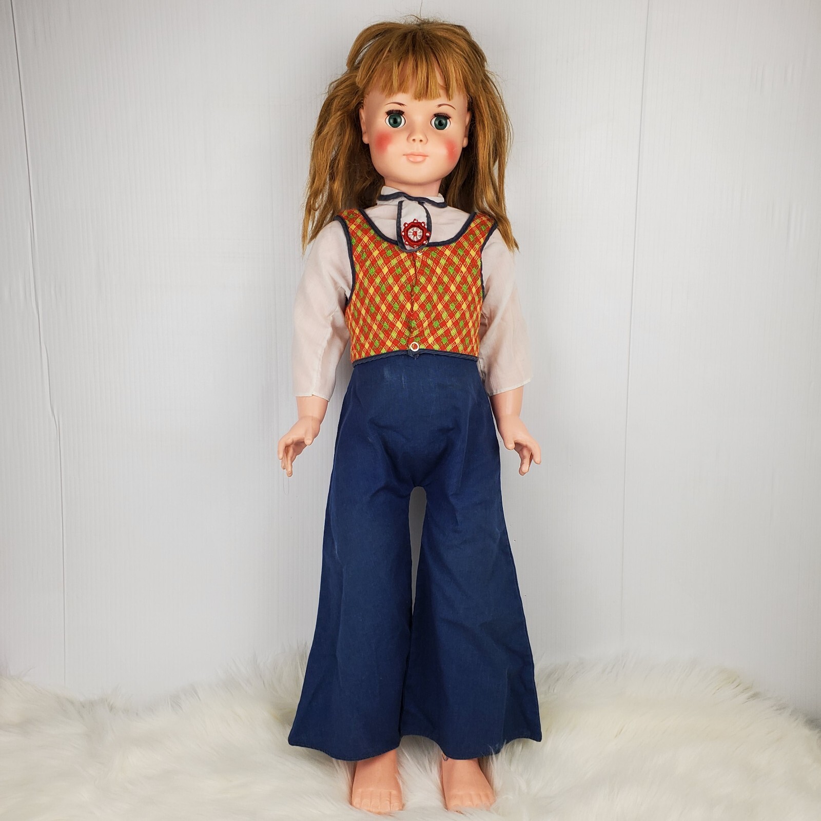 Vintage Eegee 30″ Talking Pull String Doll with Outfit WORKS