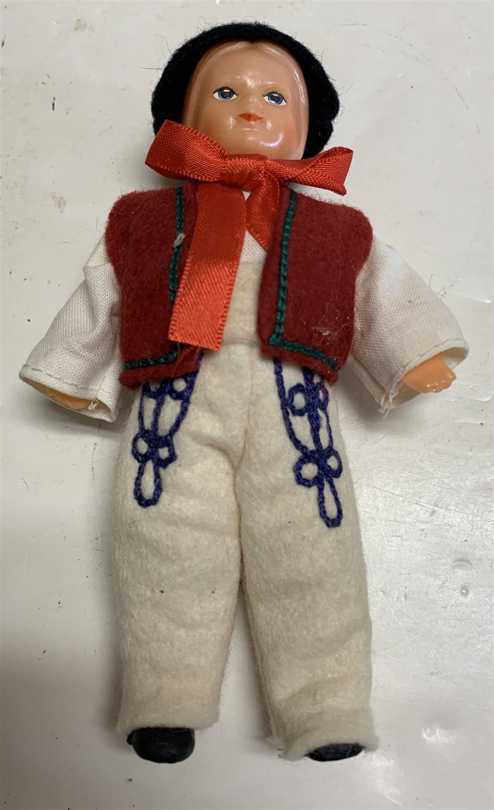 Vintage 1950’s Czechoslovakia Czech Boy Souvenir Doll 6 in
