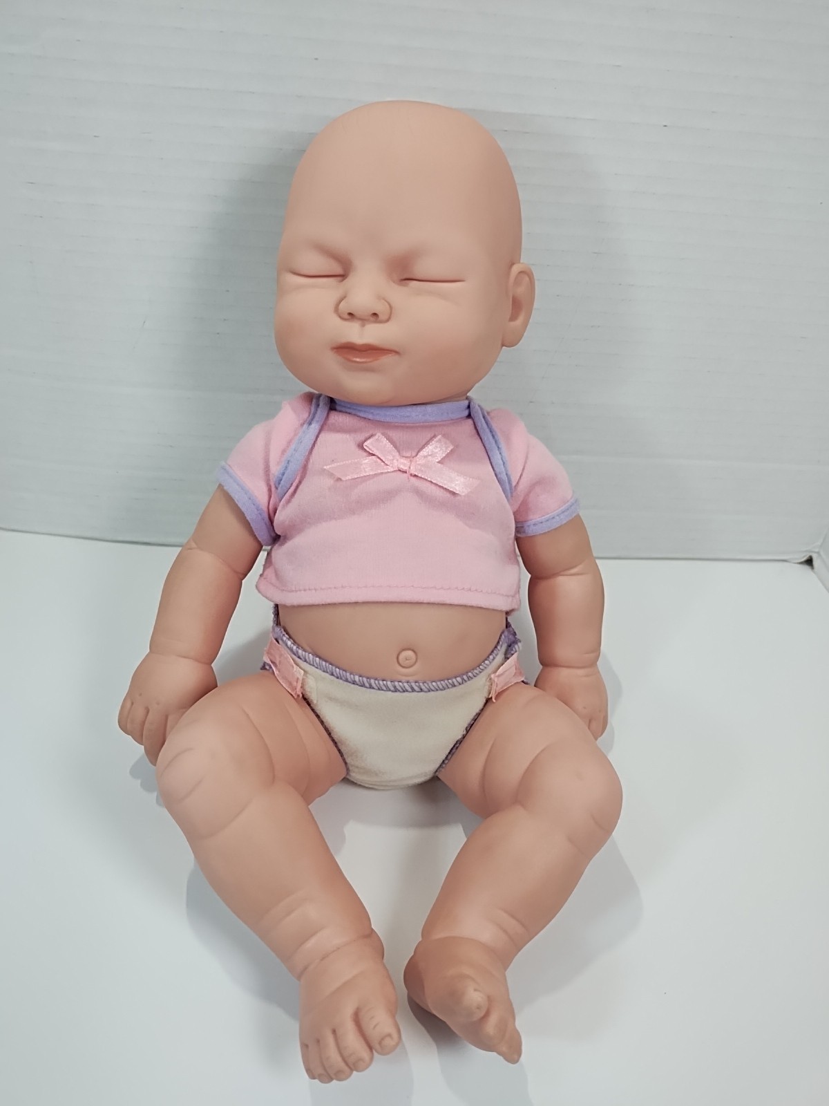 2013 Cititoy Baby Doll 15″ Realistic Vinyl With Diaper & Top Sleeping Girl