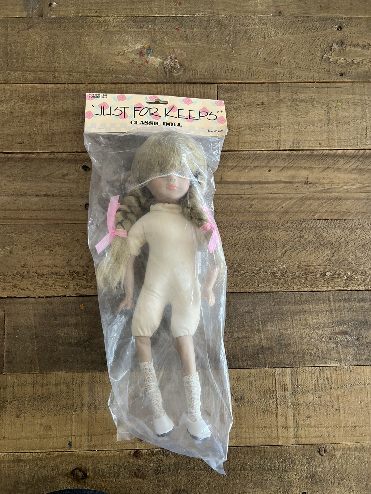New Vintage Just for Keeps Classic Doll 13″ Tall Blonde Hair Blue Eyes