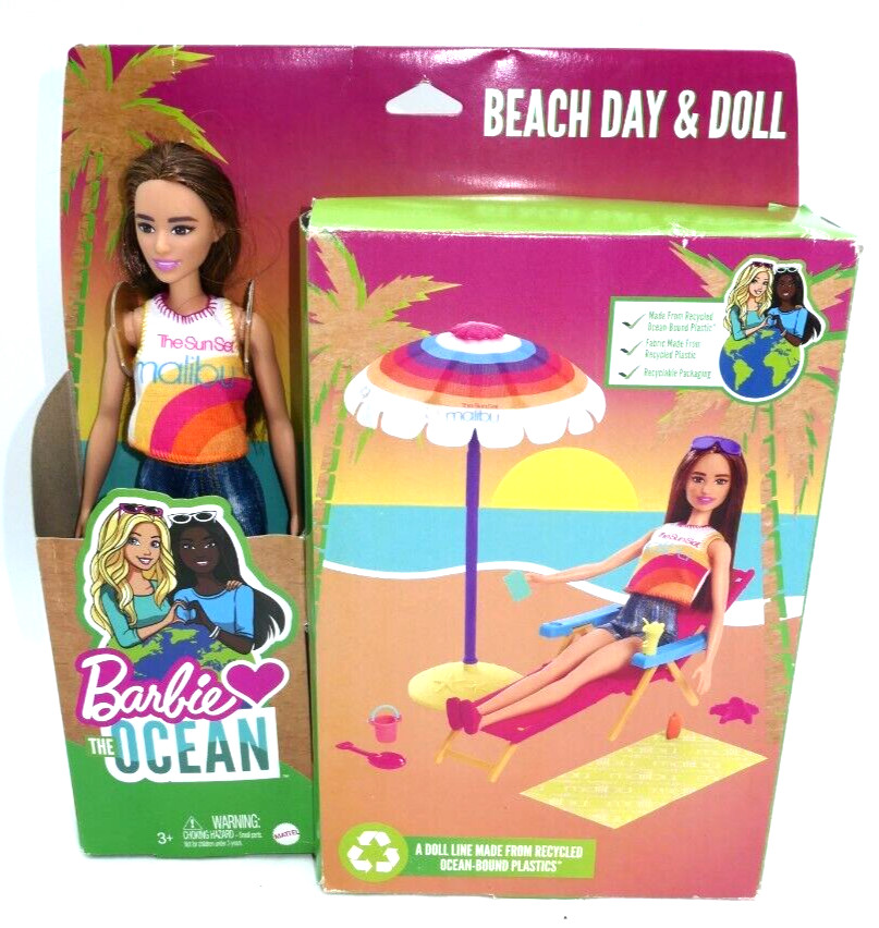 NEW Barbie Loves The Ocean Beach Day & Doll made from Recycled Ocean Plastics!